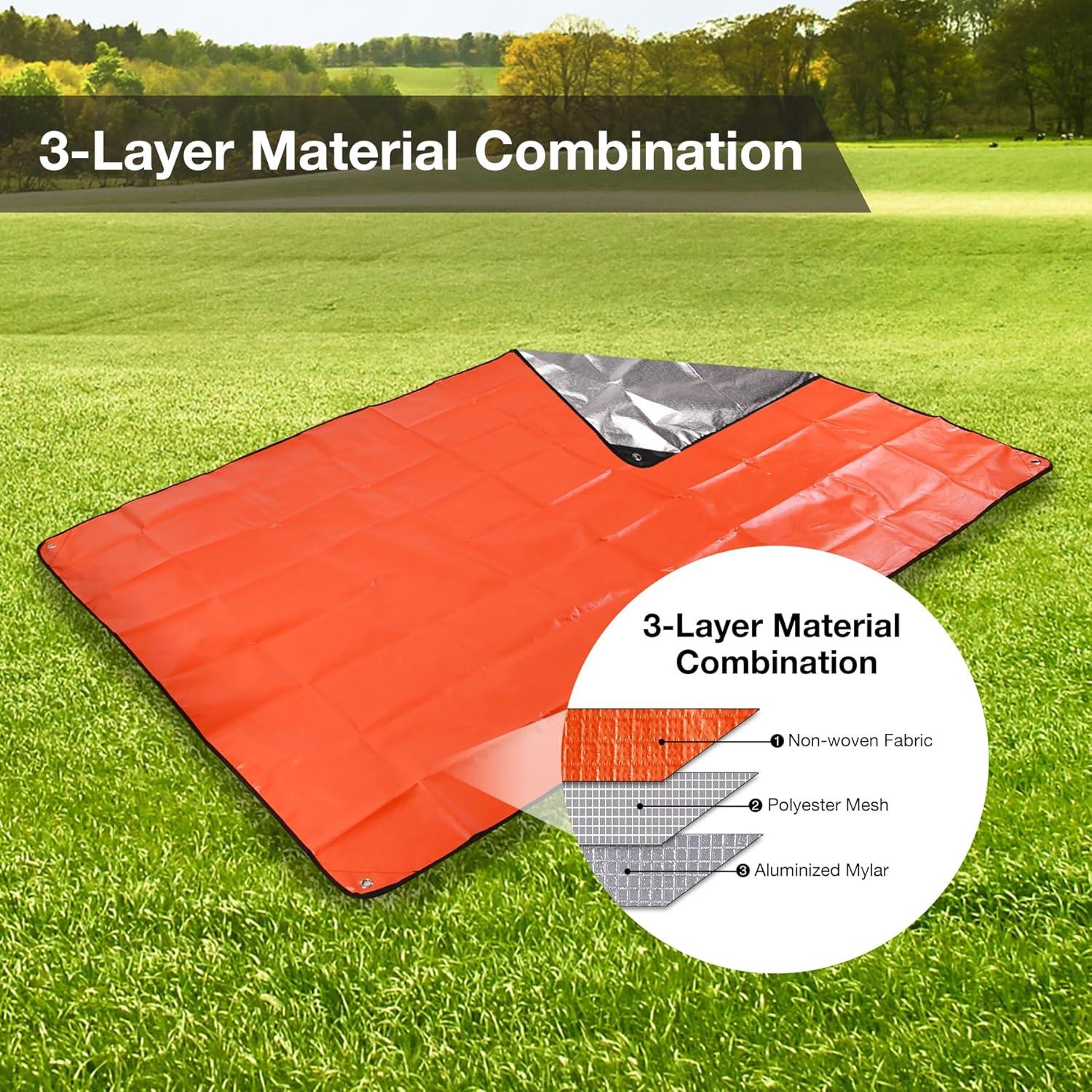 Mantas de Emergencia RedSwing 4 Pack Térmicas Impermeables 150x210cm