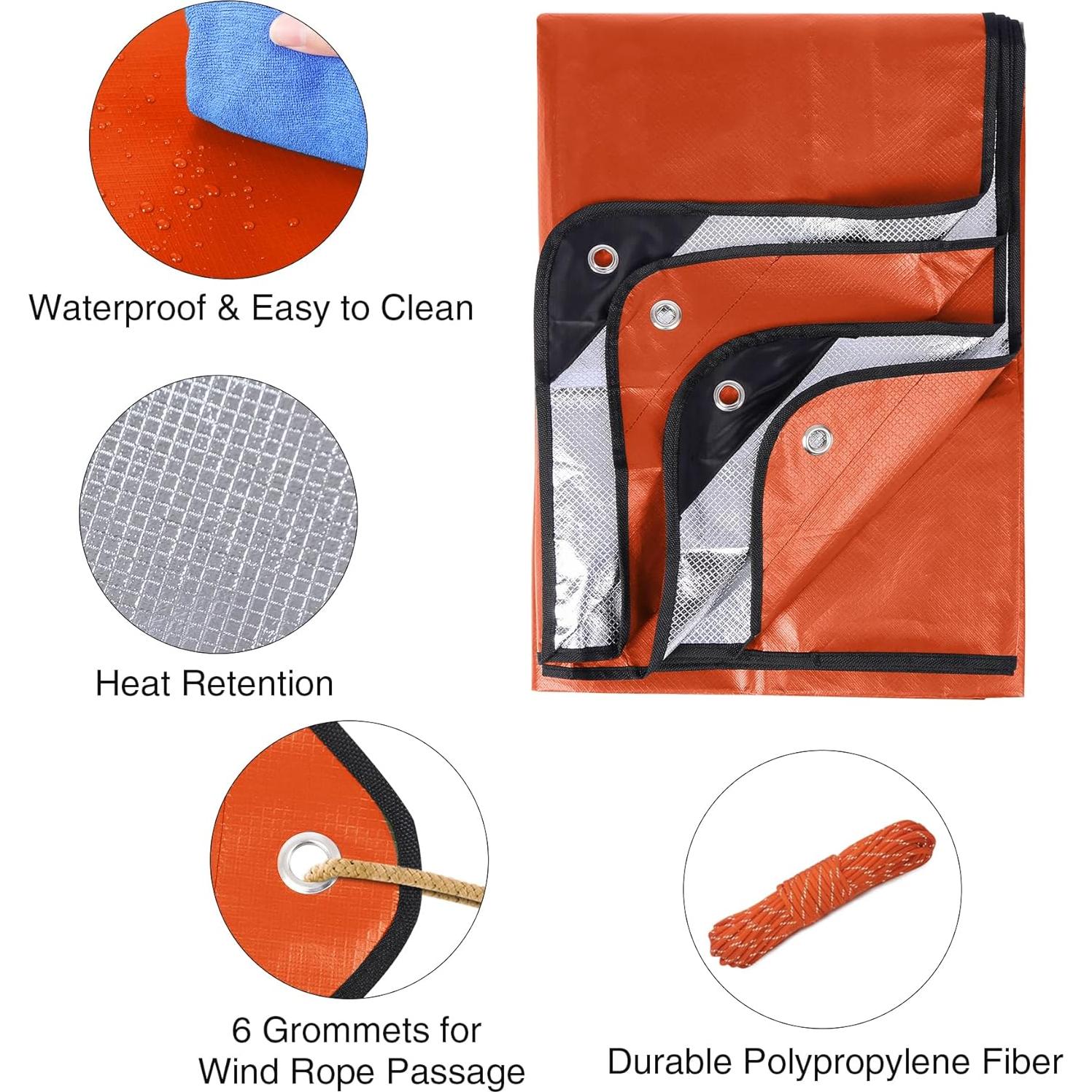 Mantas de Emergencia RedSwing 4 Pack Térmicas Impermeables 150x210cm