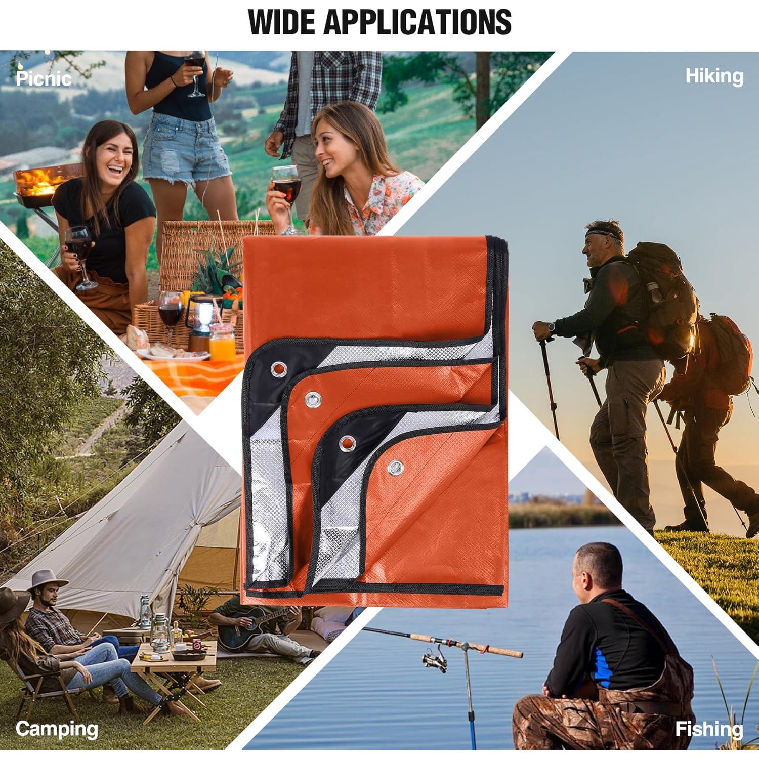 Mantas de Emergencia RedSwing 4 Pack Térmicas Impermeables 150x210cm