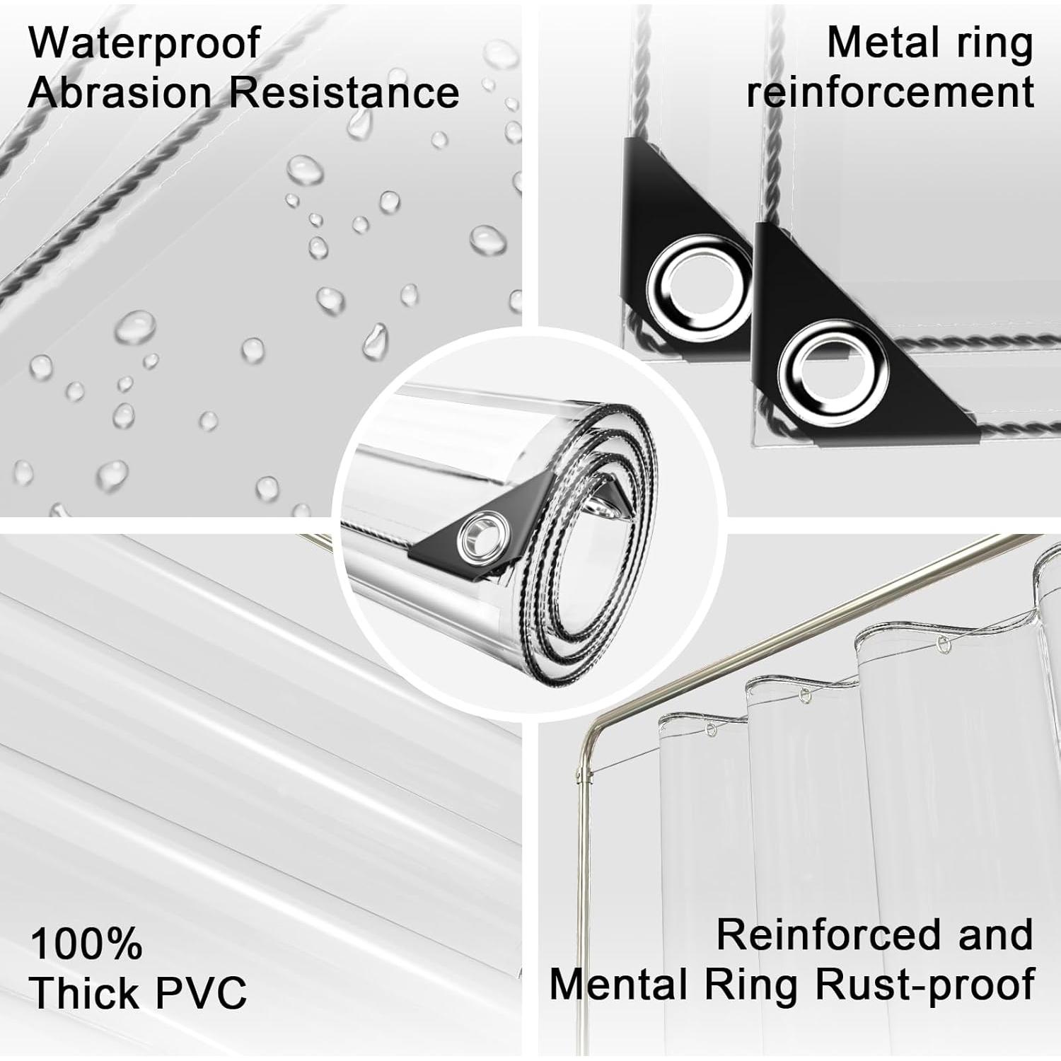 Lona Impermeable Transparente TEENKON 2.44x2.44m PVC 11.8 Mil