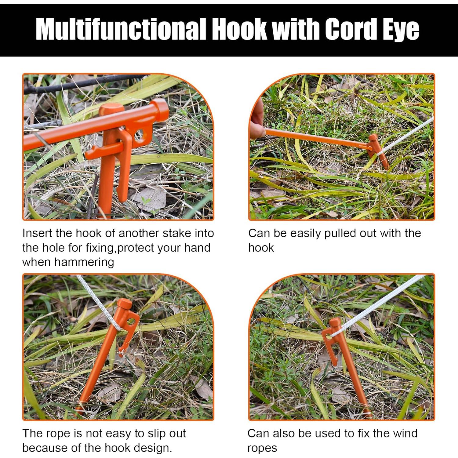 Estacas de Acero Pesadas Eurmax 25.4 cm para Camping - 8 Piezas