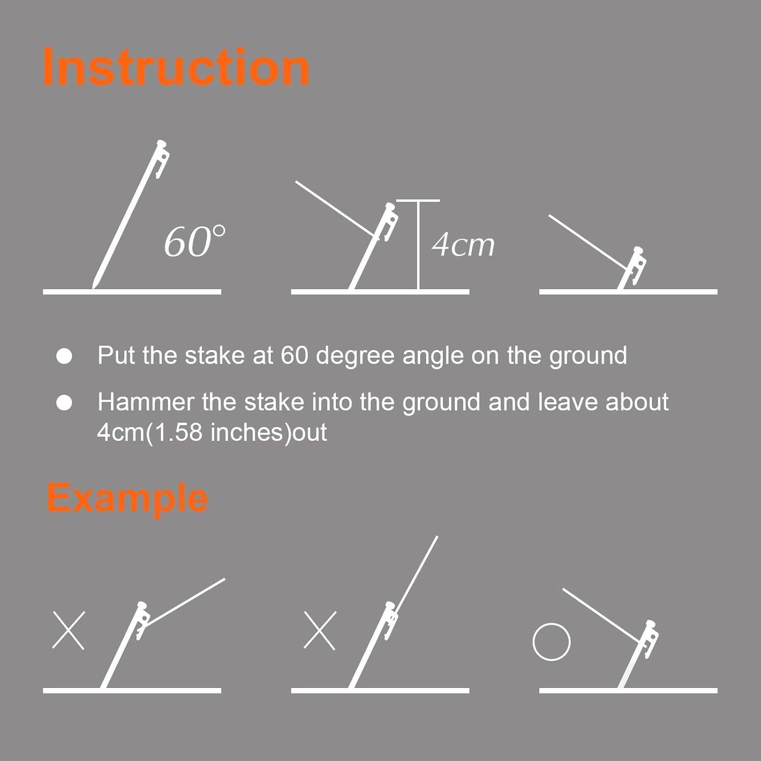 Estacas de Acero Pesadas Eurmax 25.4 cm para Camping - 8 Piezas