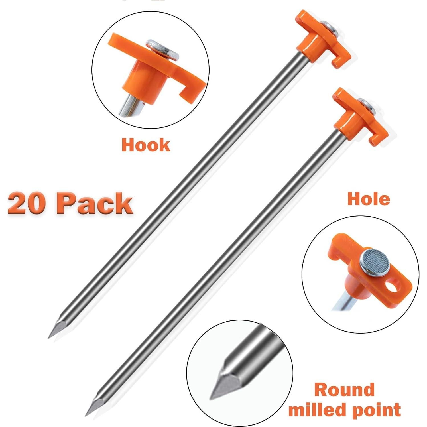 Estacas de Jardín Cheardia 20 Pack 26 cm Alta Resistencia