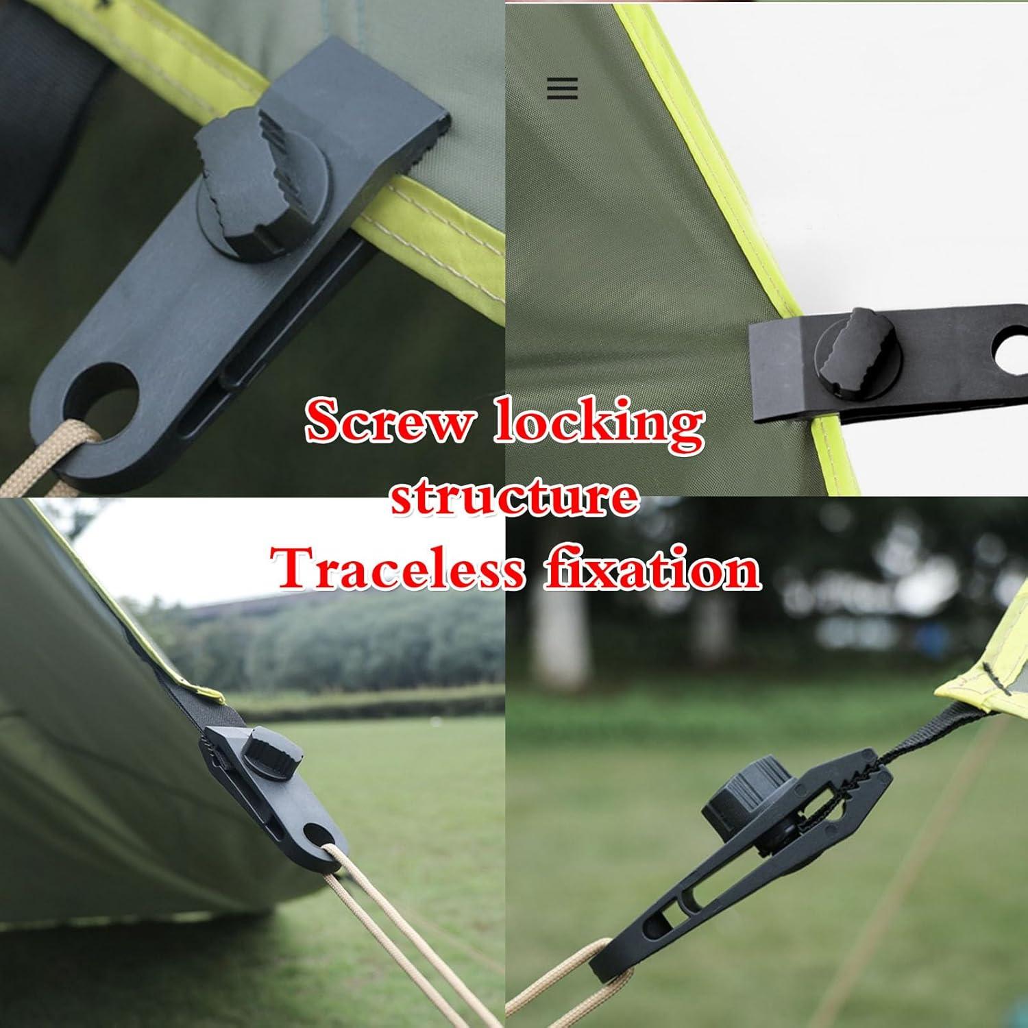 30 Clips de Tarp Alta Resistencia Senylanhxy con Cuerdas y Mosquetones