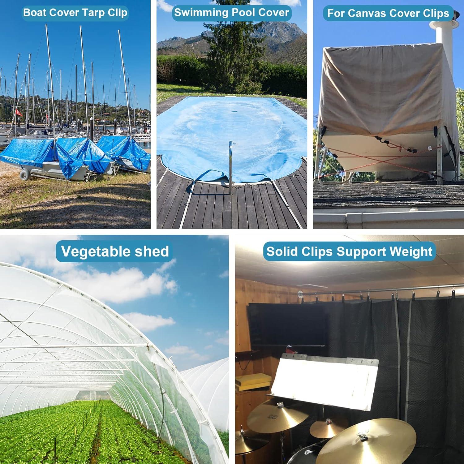 Pinzas de Tarp CLIO Alta Resistencia 24 Piezas Nylon Negro