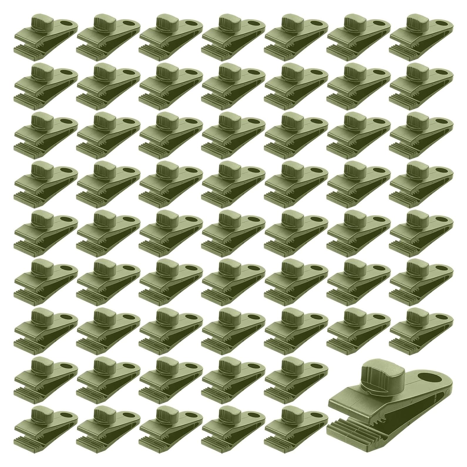 Yalikop 60 Pieces Tarp Clips Heavy Duty Lock Clamps Thumb Screw Tent Clips Tarp Clamps for Holding up Tarps Camping Awnings Canopies Covers of Car Swimming Pool Cover Boat Hammock(Green)