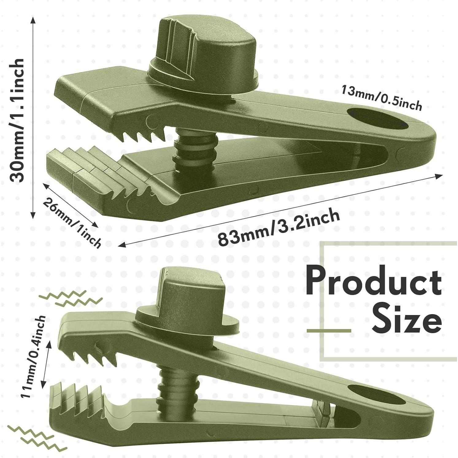 Yalikop 60 Pieces Tarp Clips Heavy Duty Lock Clamps Thumb Screw Tent Clips Tarp Clamps for Holding up Tarps Camping Awnings Canopies Covers of Car Swimming Pool Cover Boat Hammock(Green)