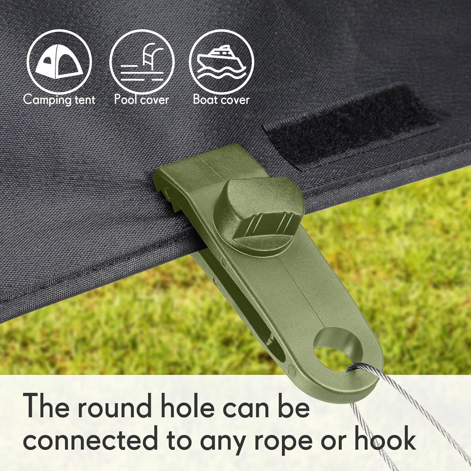 Yalikop 60 Pieces Tarp Clips Heavy Duty Lock Clamps Thumb Screw Tent Clips Tarp Clamps for Holding up Tarps Camping Awnings Canopies Covers of Car Swimming Pool Cover Boat Hammock(Green)