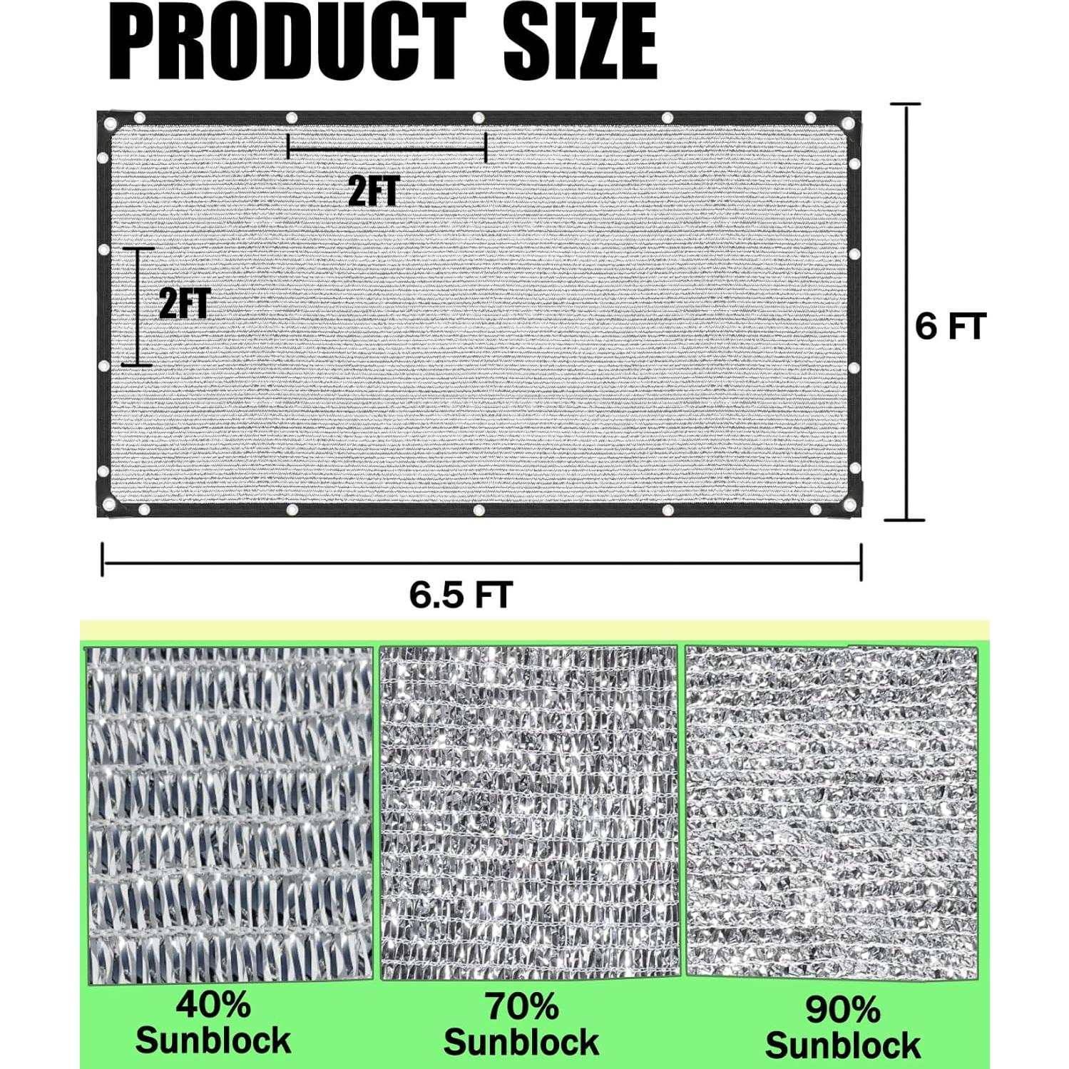 Tela de Sombra UNIUP 70% Aluminio 2x2m con Ojetes y Bungee