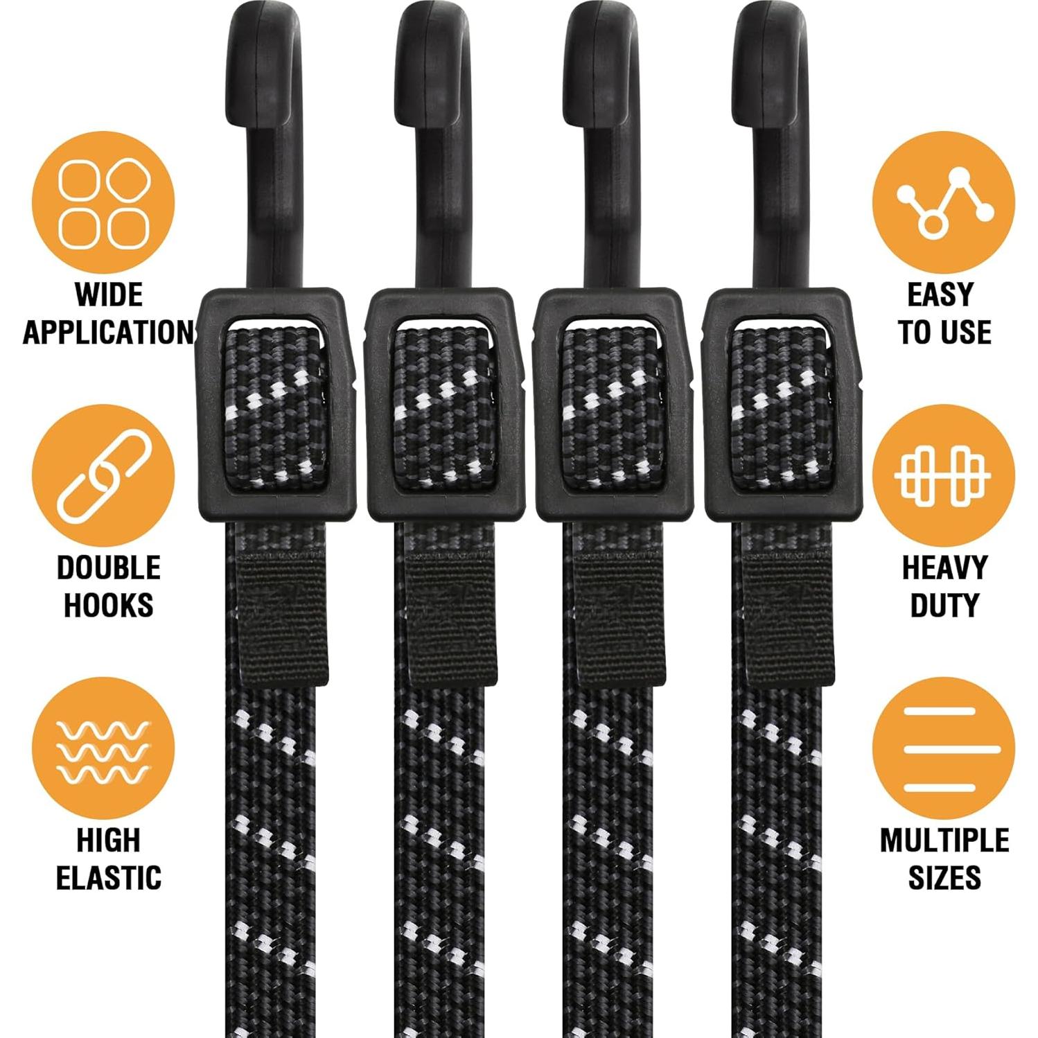 Cuerdas Bungee Ajustables Rugtol 101.6 cm Reflectantes