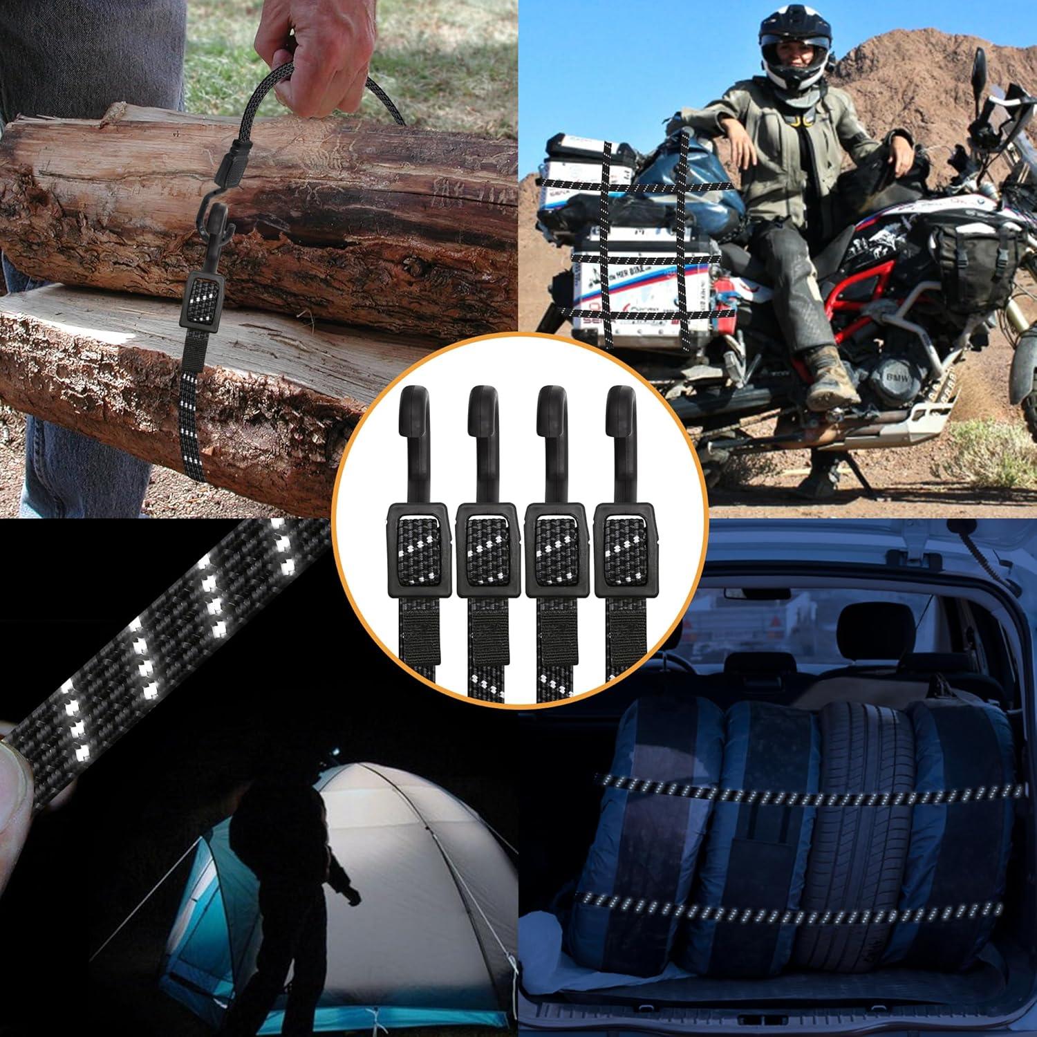 Cuerdas Bungee Ajustables Rugtol 101.6 cm Reflectantes