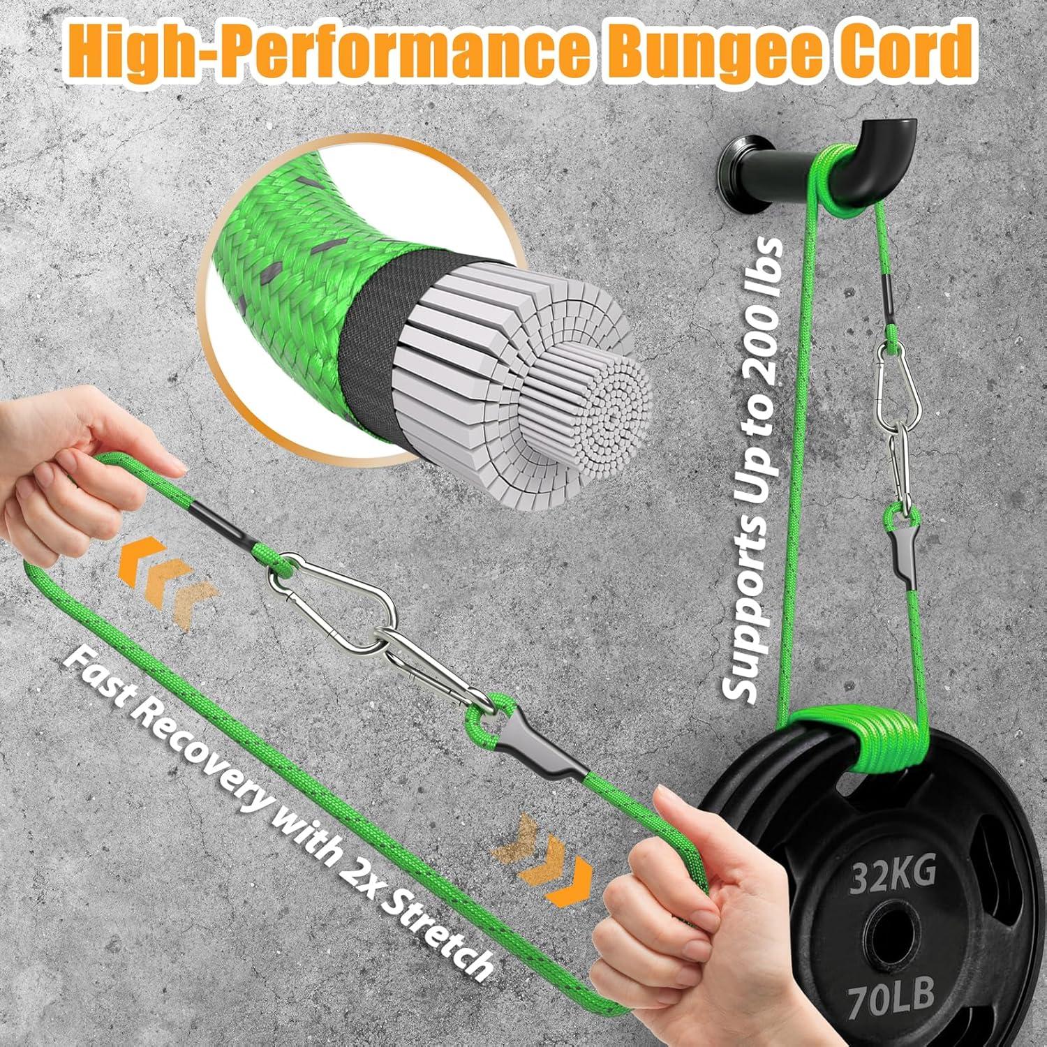 Cuerdas Bungee Sprookber 46 cm con Mosquetón Acero Inoxidable - Set de 4