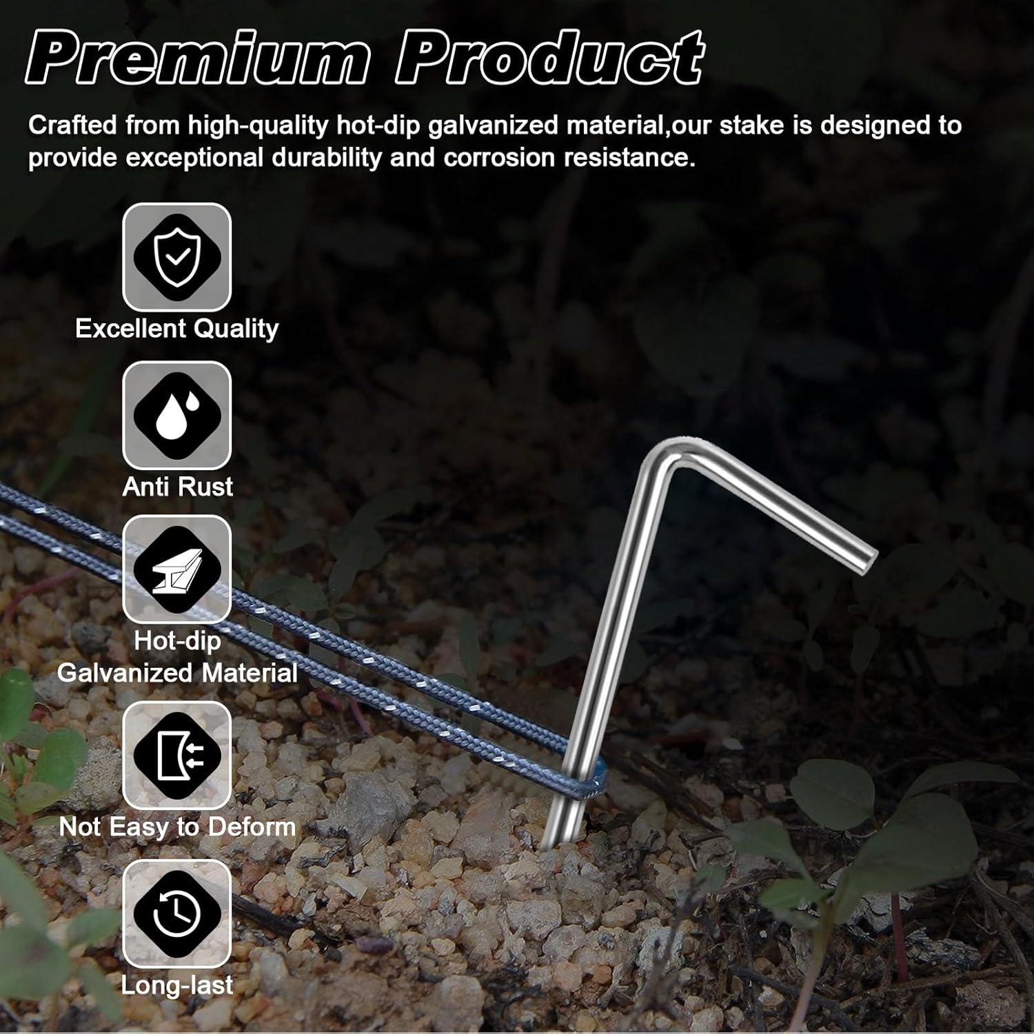 Estacas de Carpa FEED GARDEN 18 cm Paquete de 20 Alta Resistencia