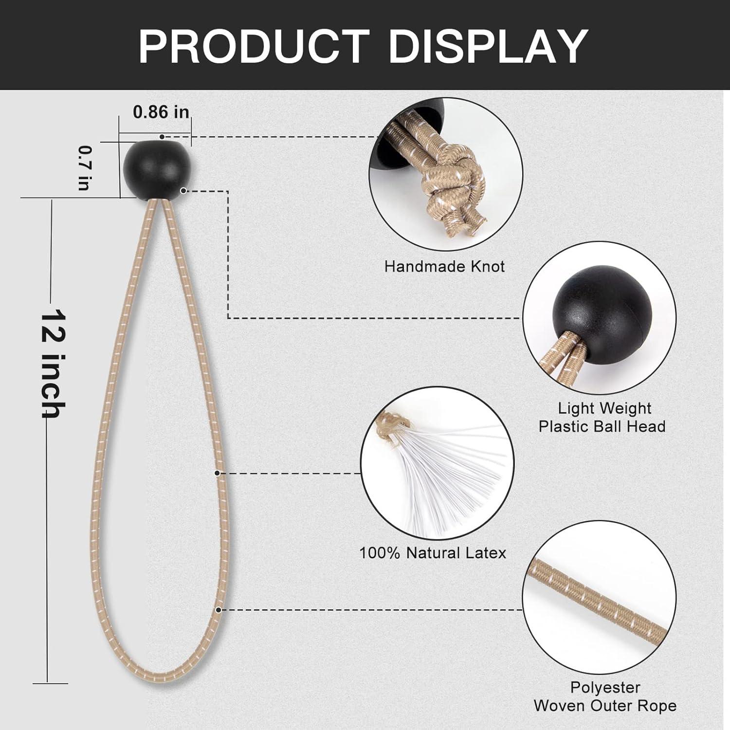 Cuerdas Bungee Kinzomor 30 cm - 50 Piezas Resistente UV