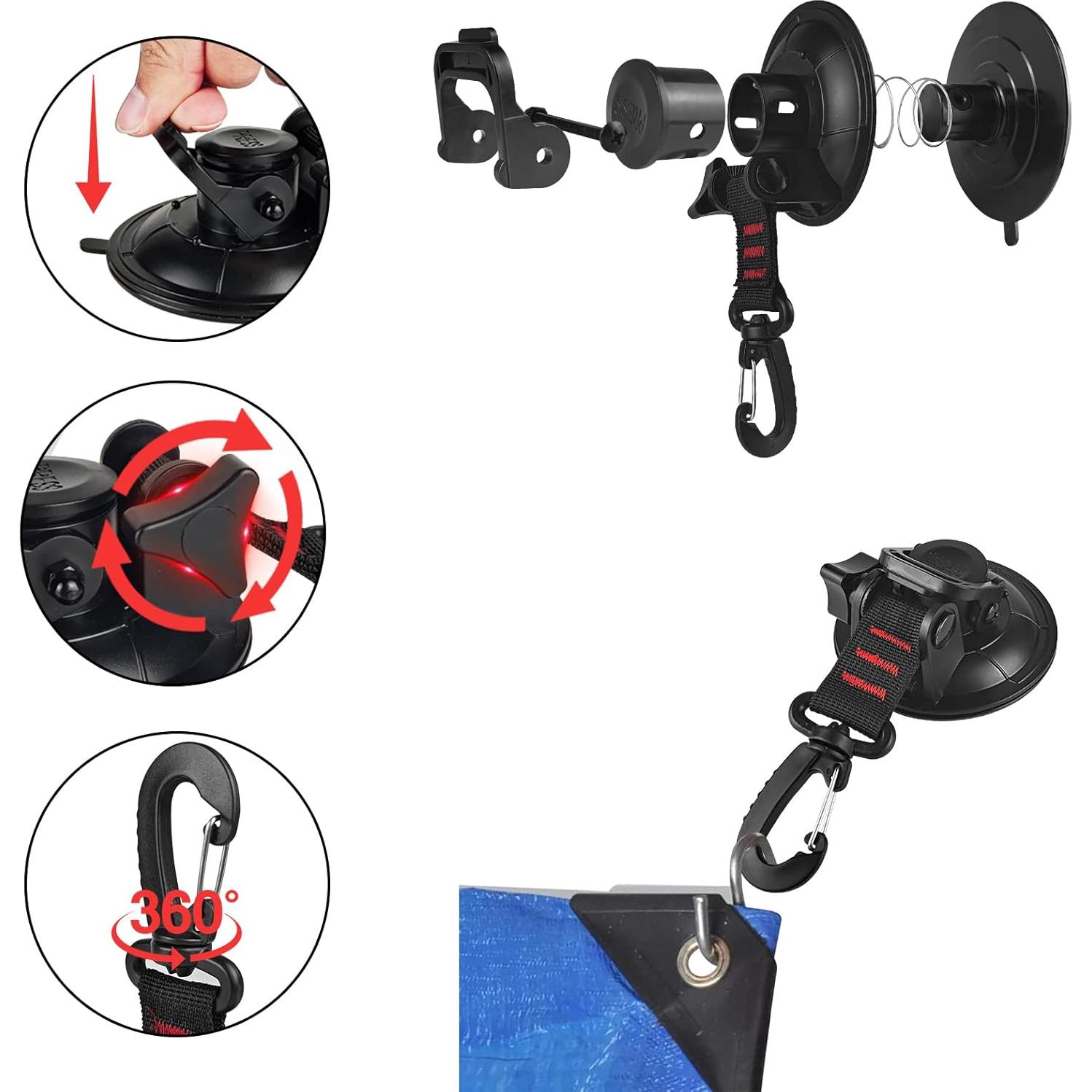 Ancla de Ventosa Vashly 4pcs Alta Resistencia 31.75kg