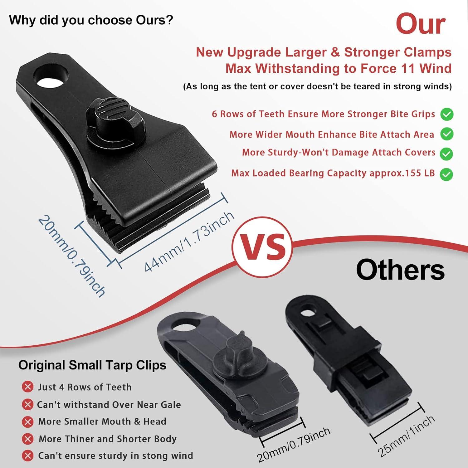 Clips de Lona Grandes CLIO 48 Pcs Alta Resistencia Impermeables