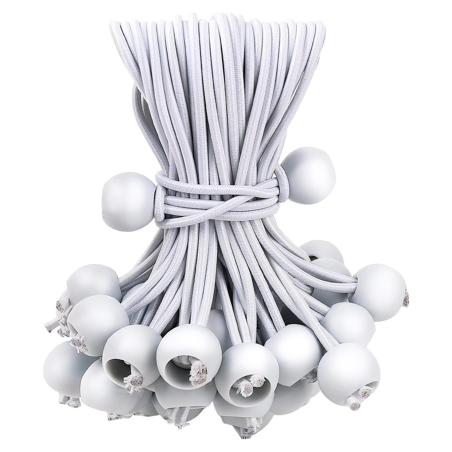 Cuerdas Bungee Elásticas Skytened 15 cm 50 Unidades Blancas