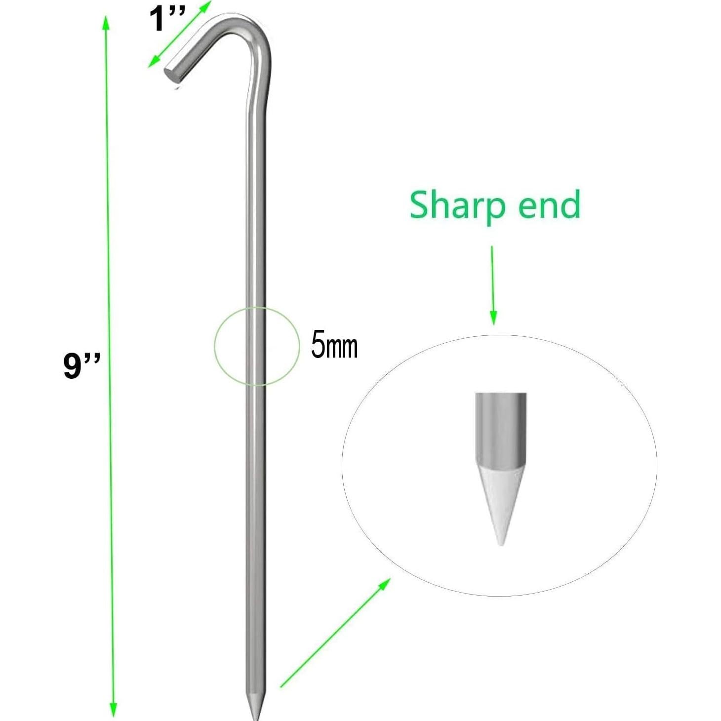 Estacas de Metal OK5STAR 23 cm Alta Resistencia - Paquete de 8