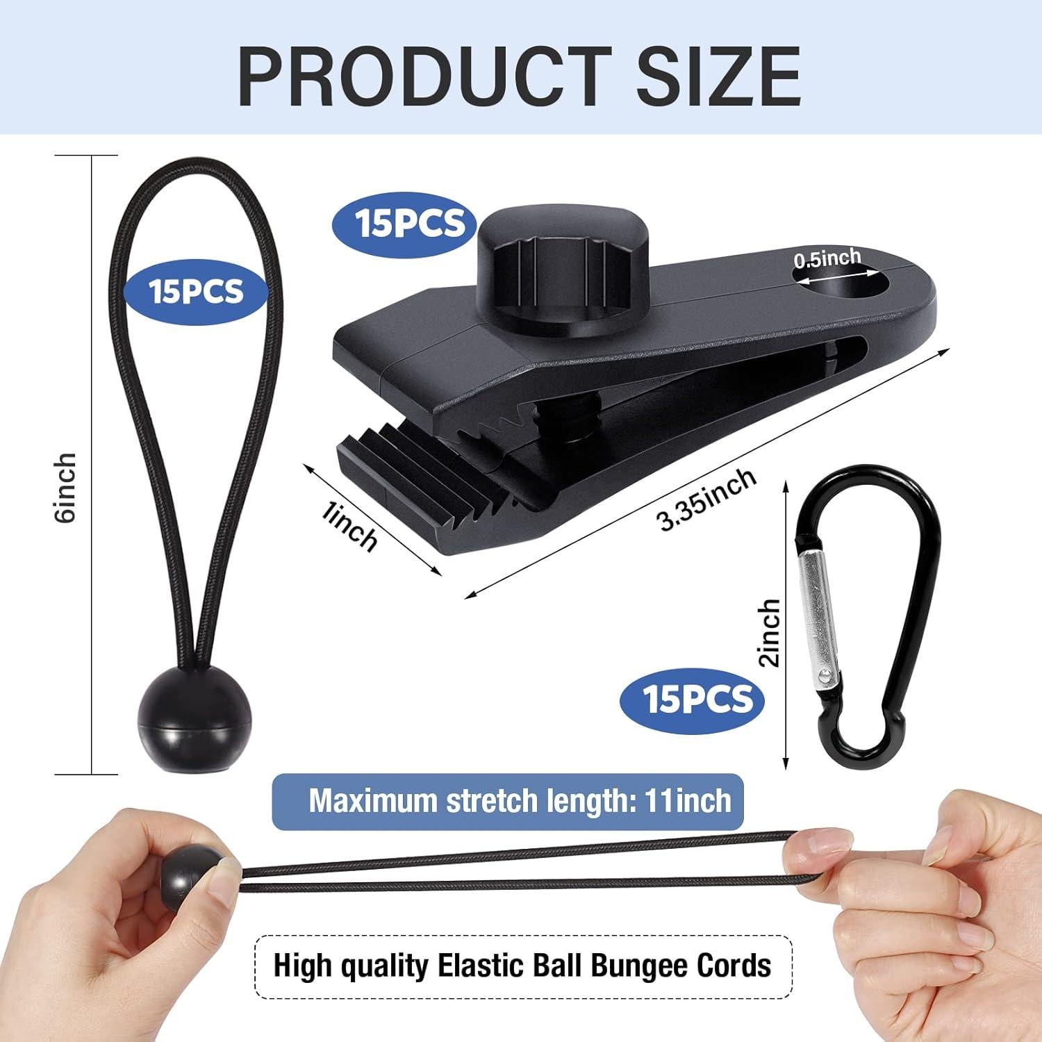 45 Piezas Sujetadores de Lona Dualshine con Cuerdas y Clips