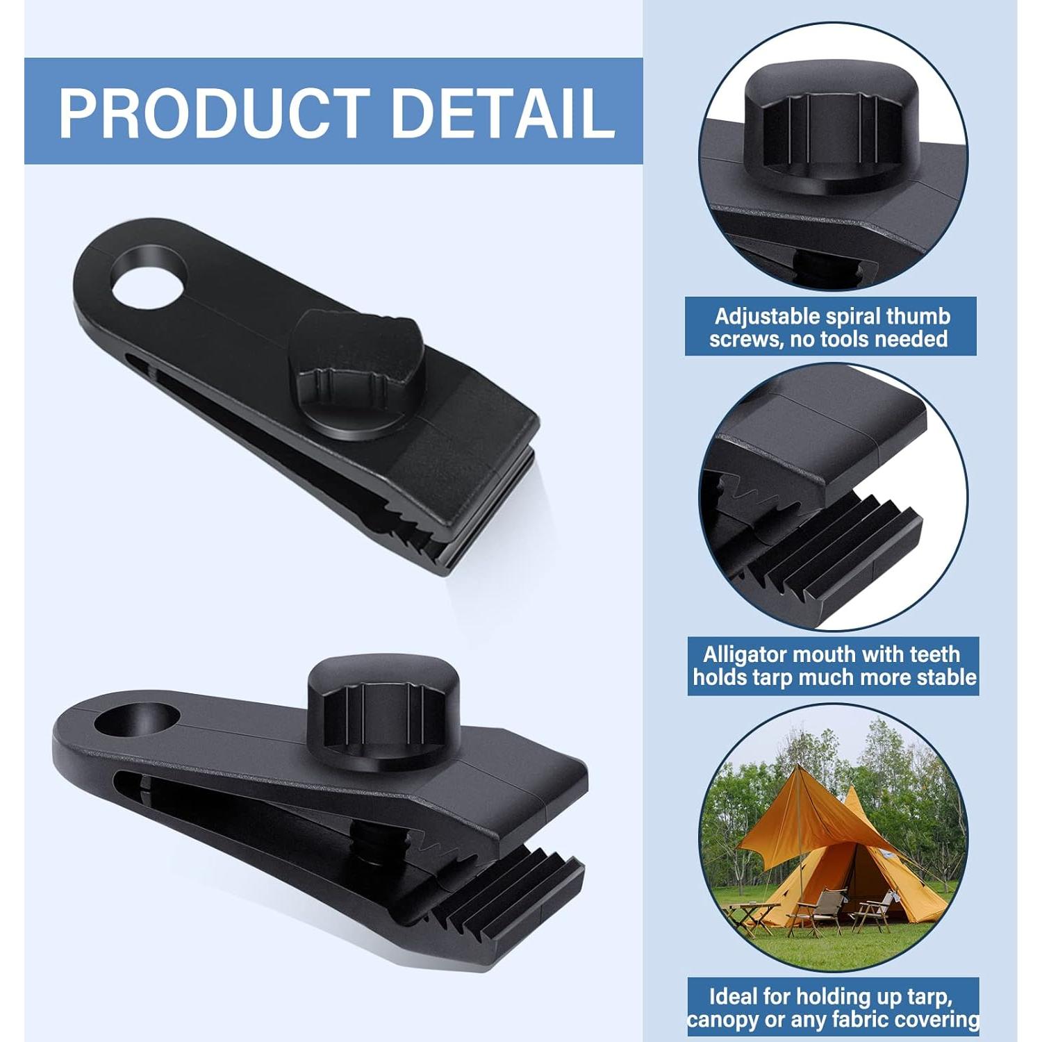 45 Piezas Sujetadores de Lona Dualshine con Cuerdas y Clips