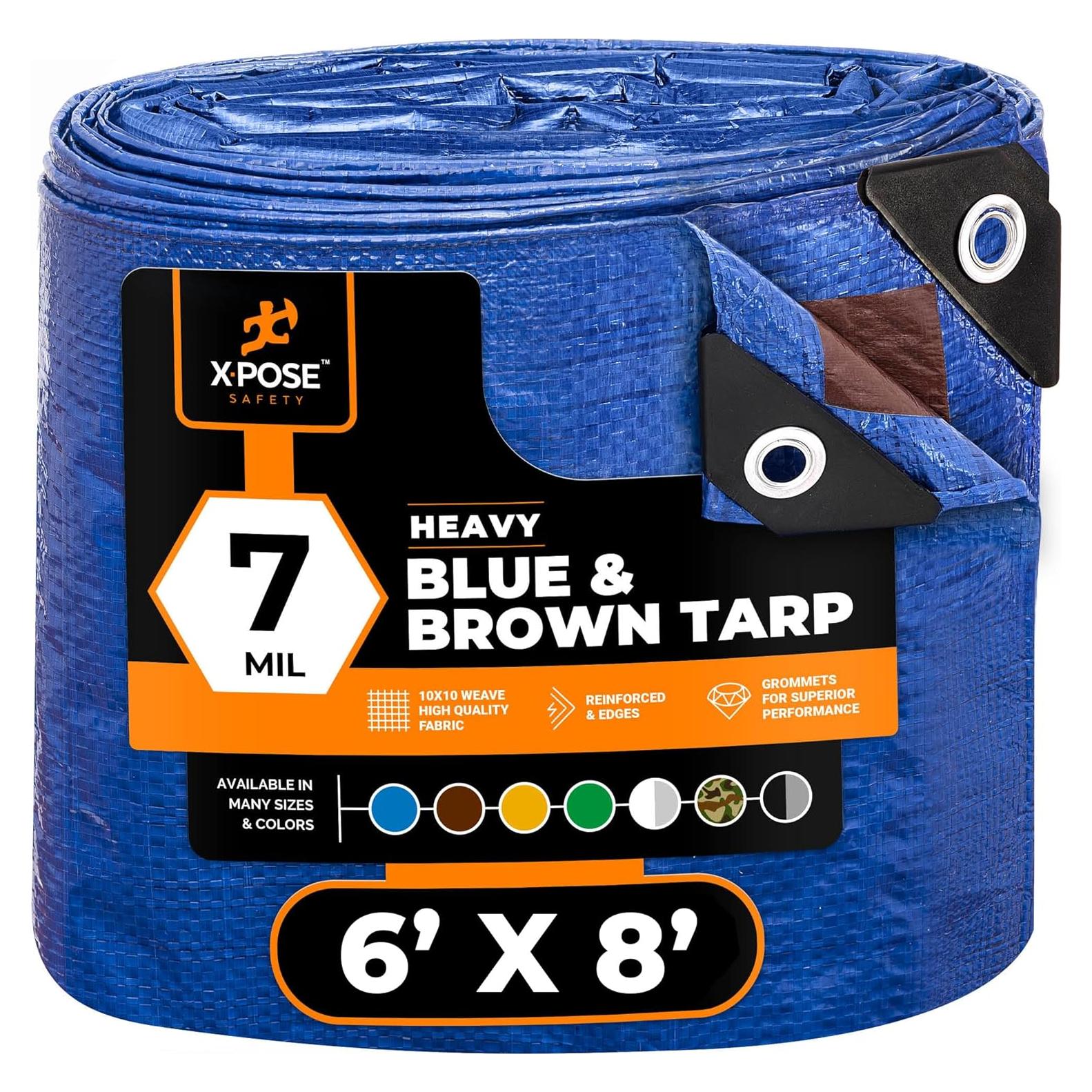 Lona Impermeable Xpose Safety 1.83x2.44m Azul/Marrón 7 Mil