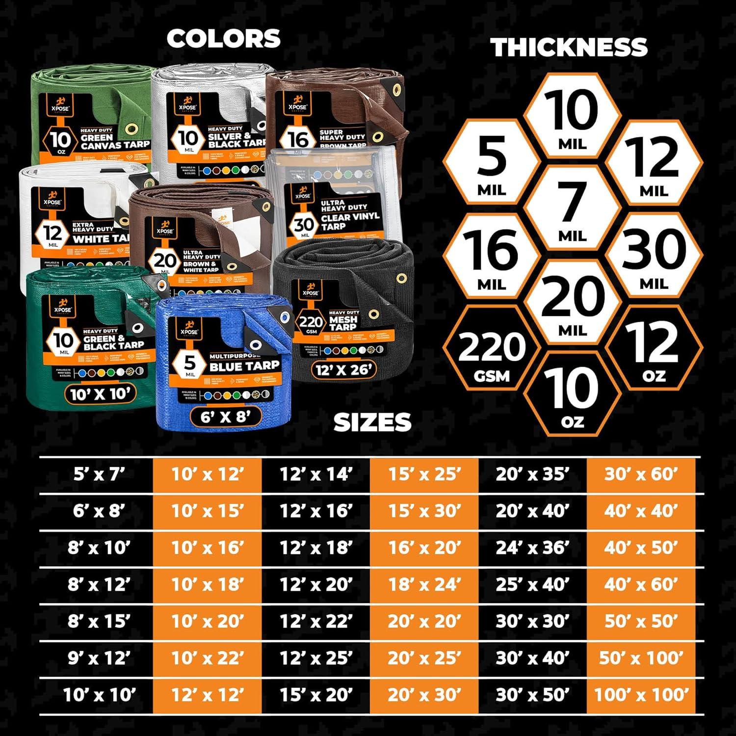 Lona Impermeable Xpose Safety 1.83x2.44m Azul/Marrón 7 Mil