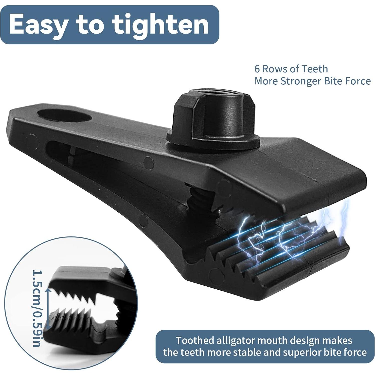 30 Clips de Lona Alta Resistencia AMURS con 100 Bridas