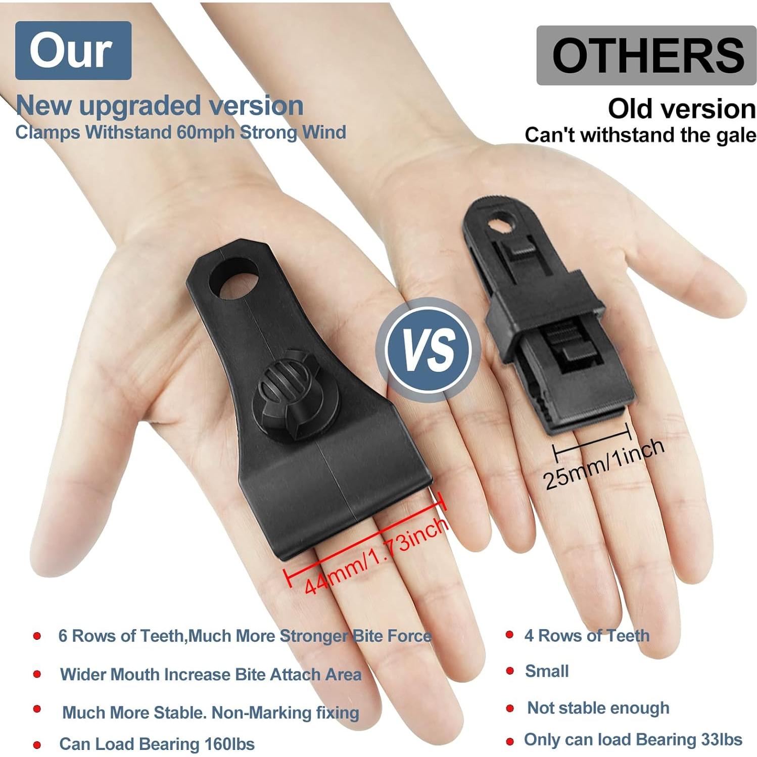 30 Clips de Lona Alta Resistencia AMURS con 100 Bridas