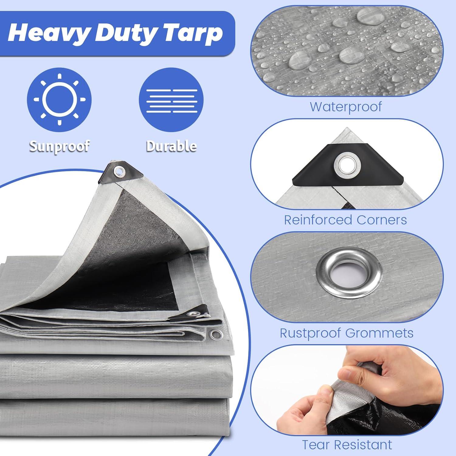 Lona Impermeable Homiton 3.05m x 3.66m 14 Mil Resistente UV