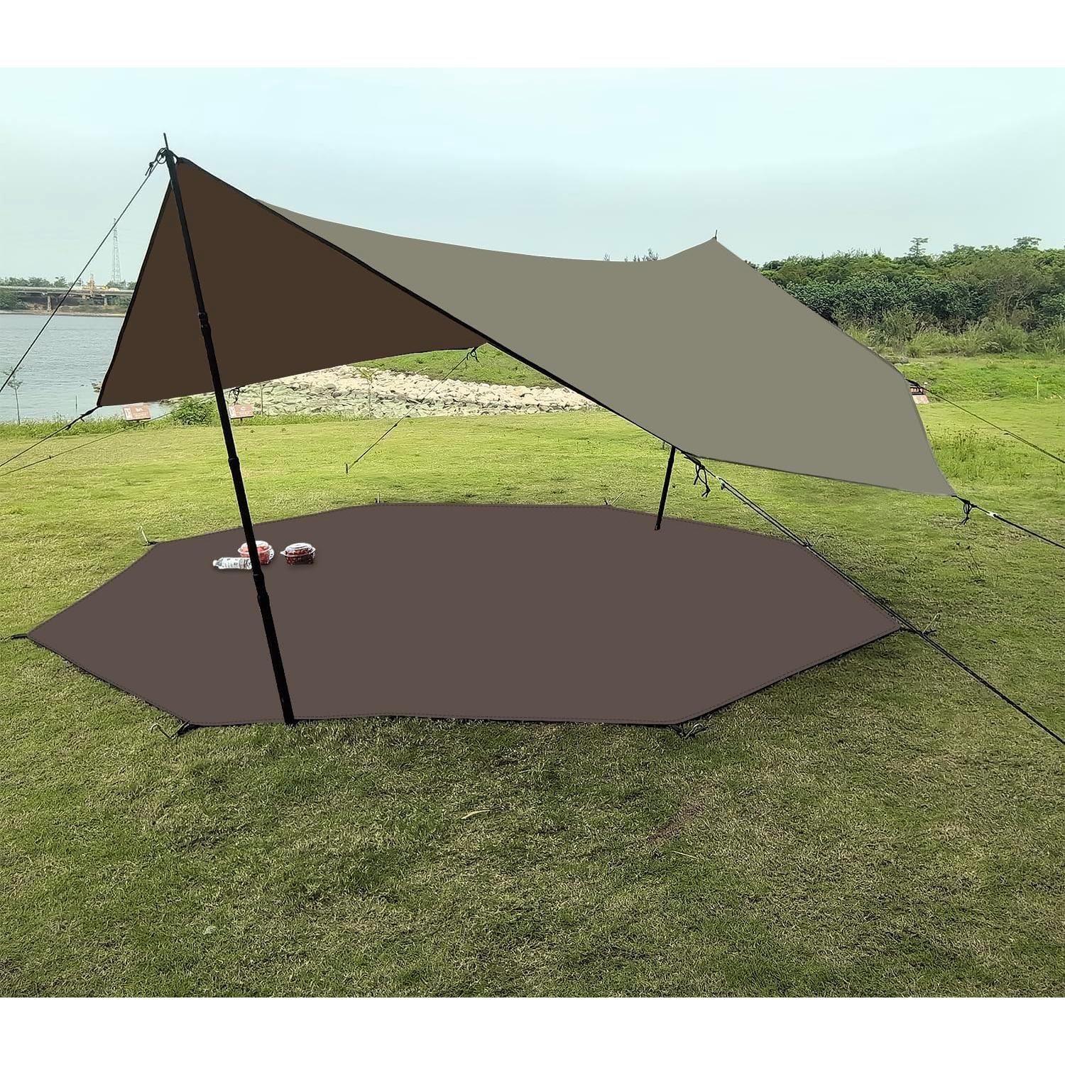 Alfombra de Suelo Impermeable HipierFx 406x406 cm Octágono Marrón