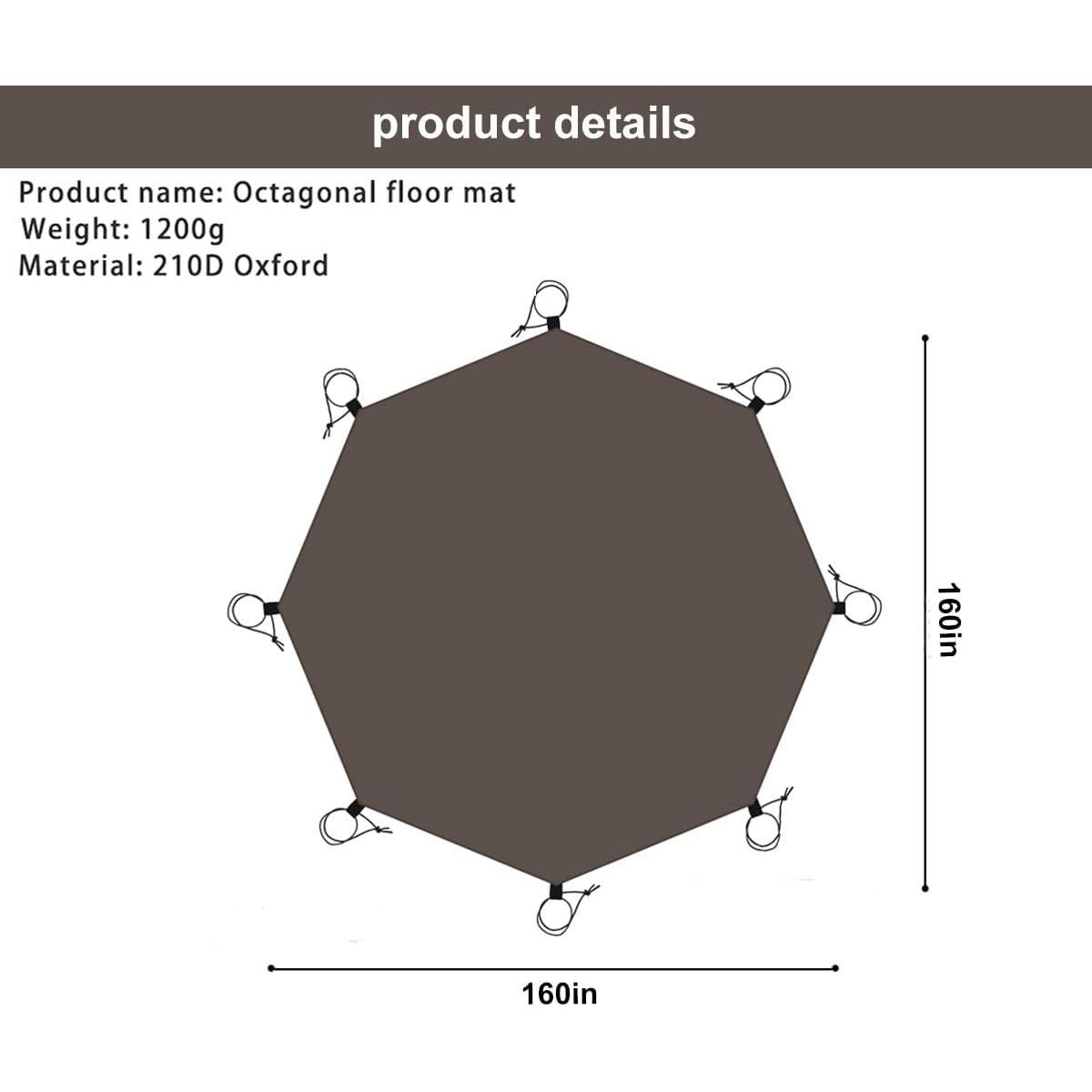 Alfombra de Suelo Impermeable HipierFx 406x406 cm Octágono Marrón