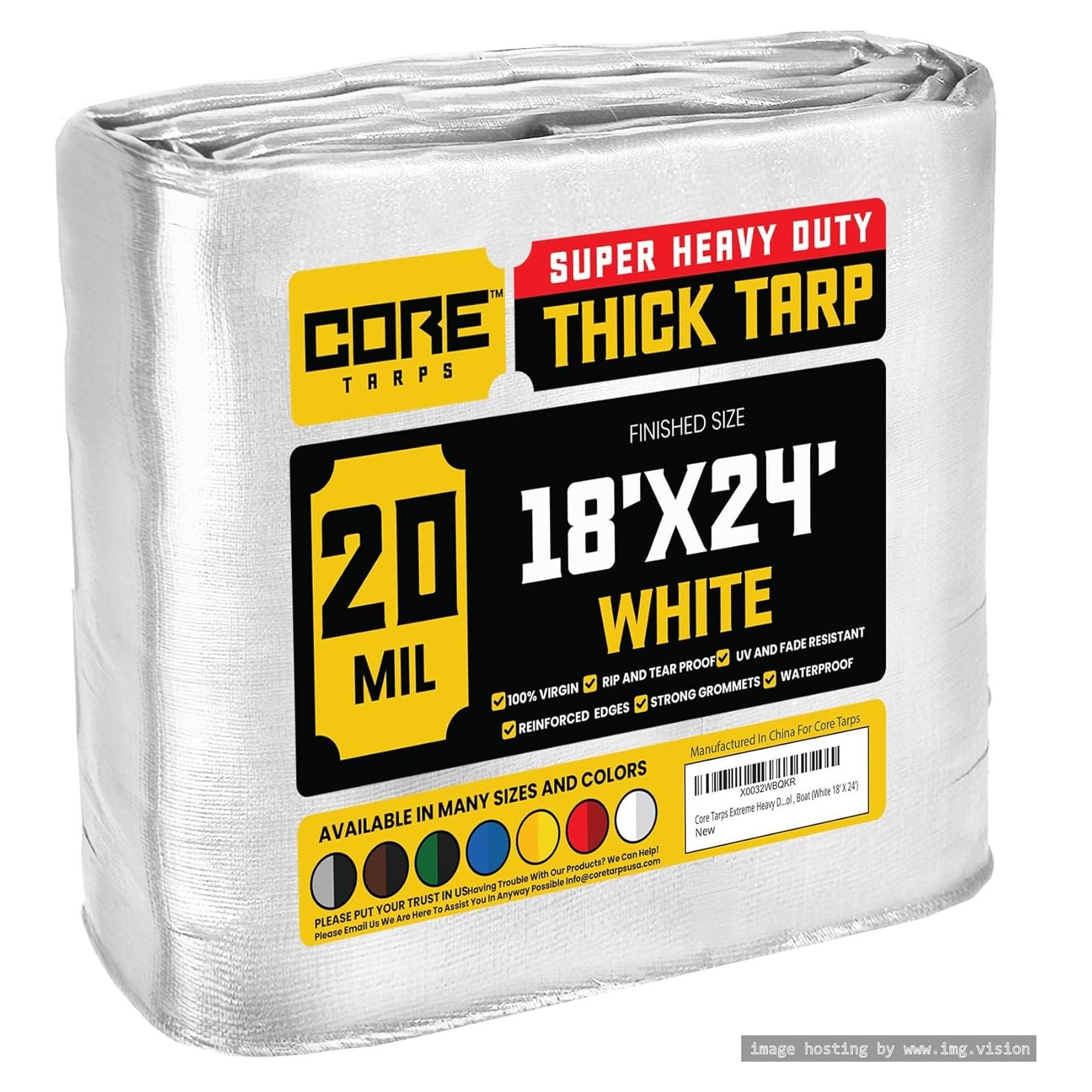Lona Impermeable Core Tarps 5.49x7.32m 20 Mil Resistente UV