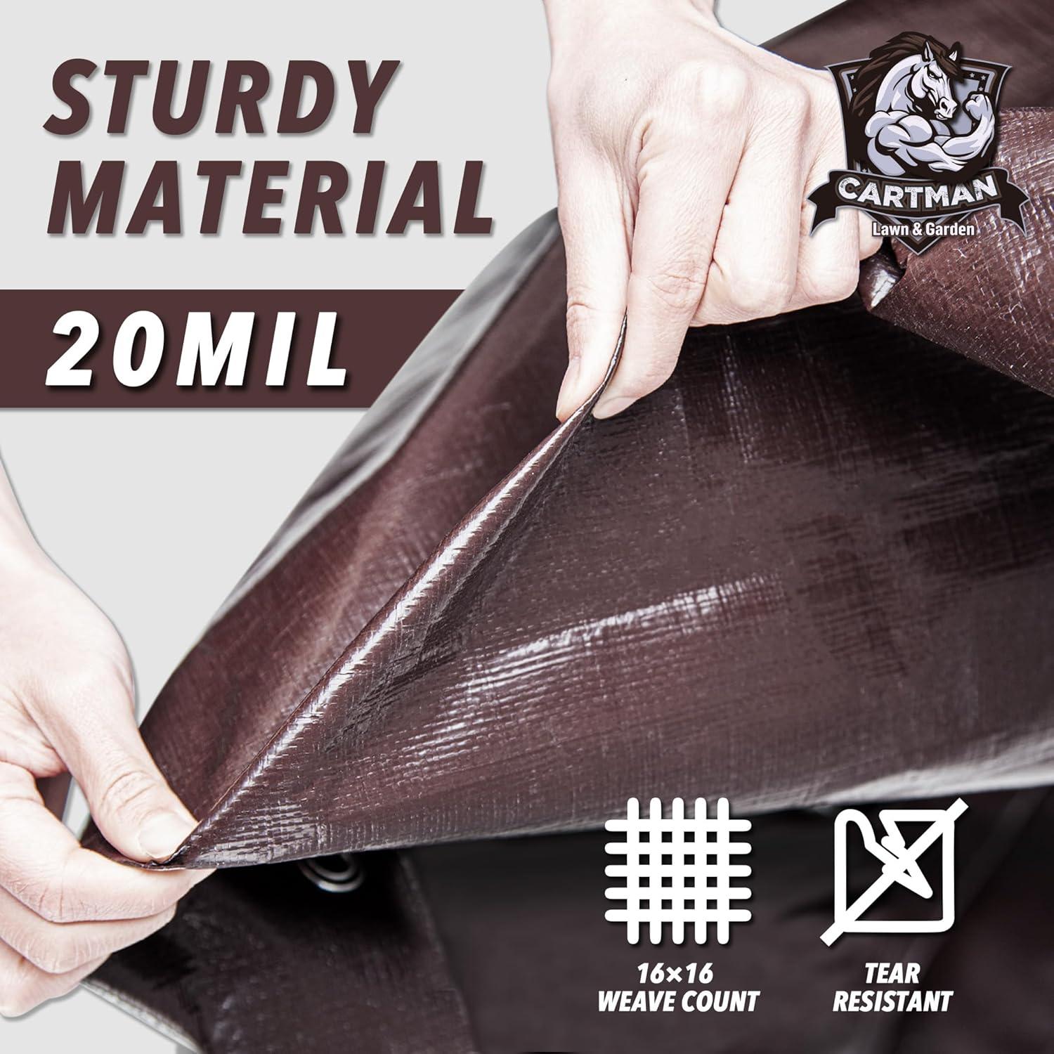 Lona de Polietileno Cartman 10x10 Pies 20 Mil Marrón Impermeable