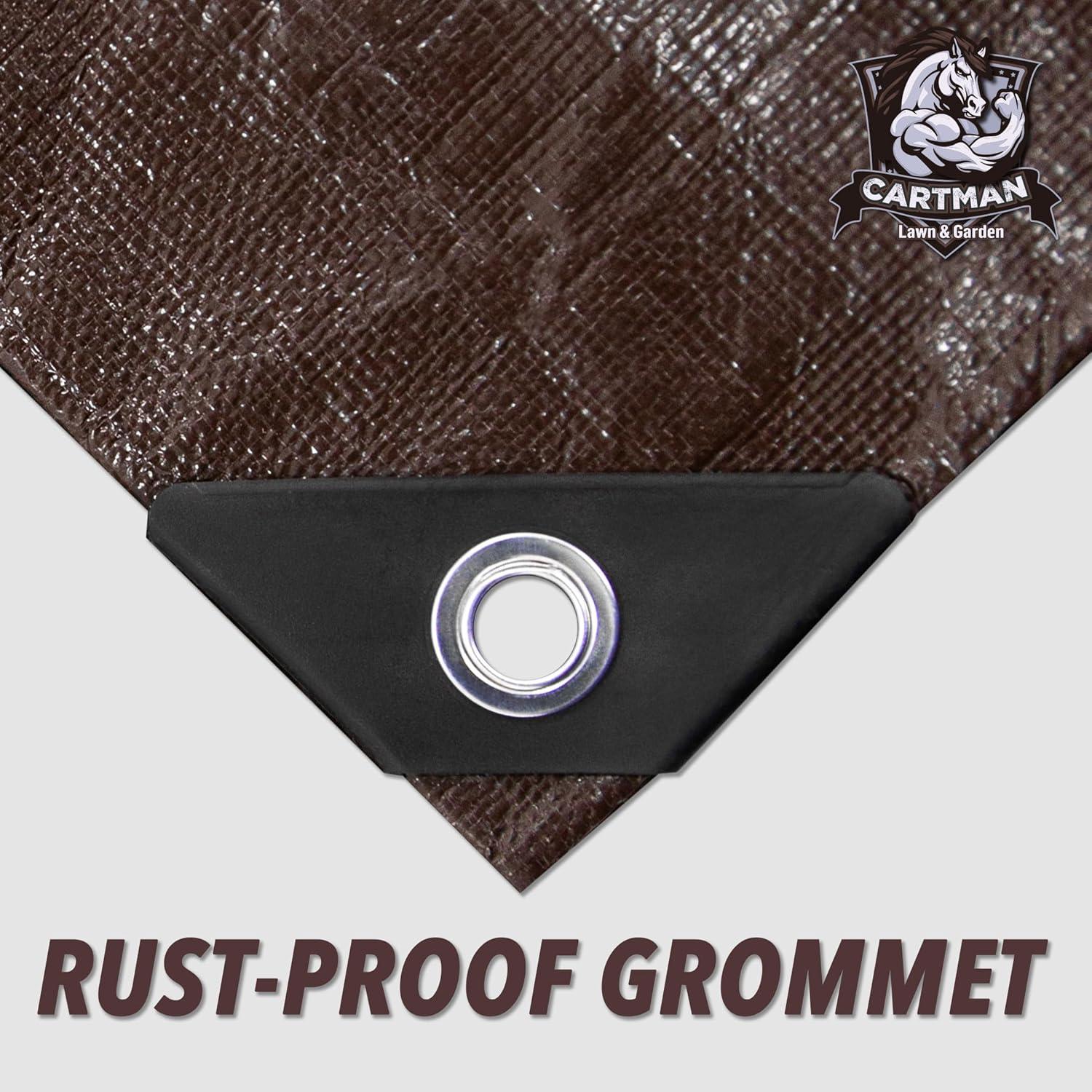 Lona de Polietileno Cartman 10x10 Pies 20 Mil Marrón Impermeable