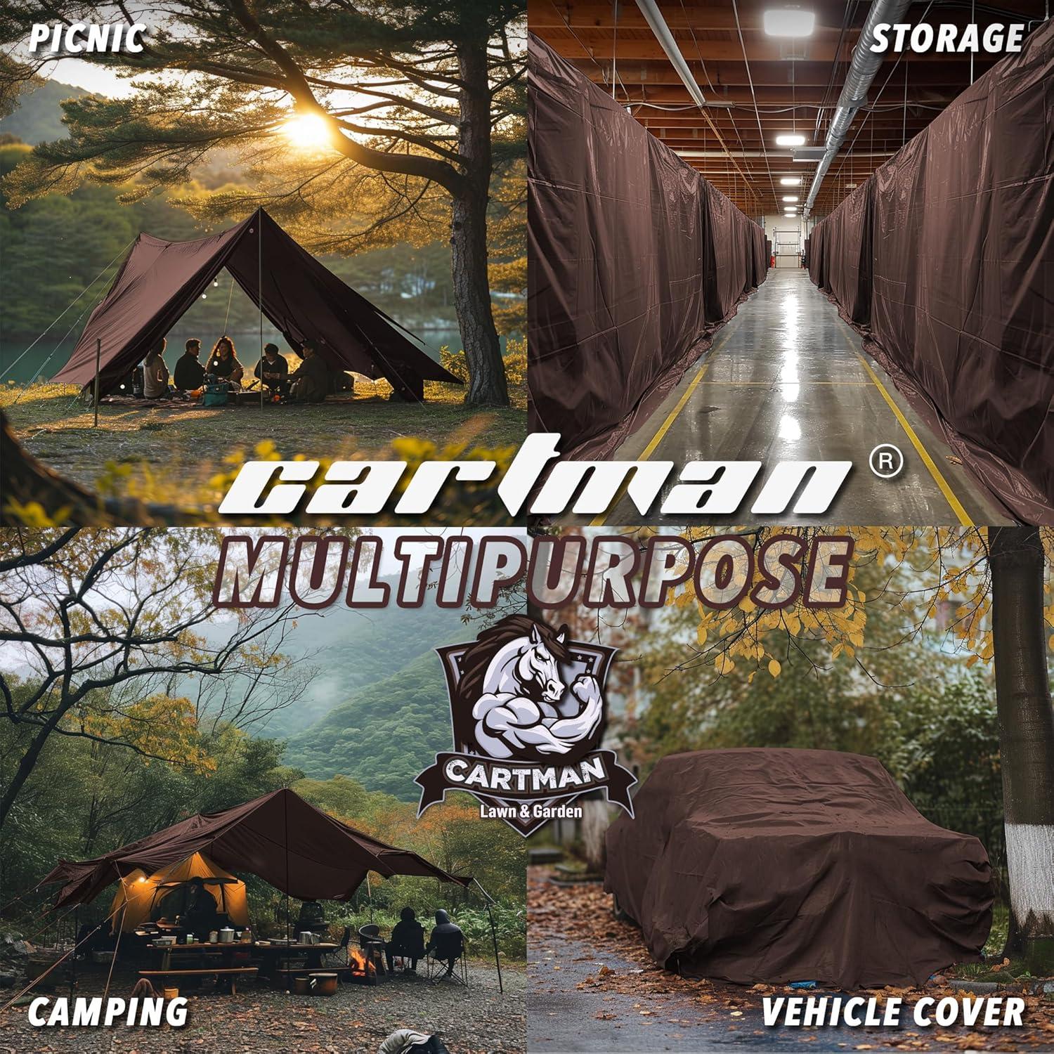 Lona de Polietileno Cartman 10x10 Pies 20 Mil Marrón Impermeable