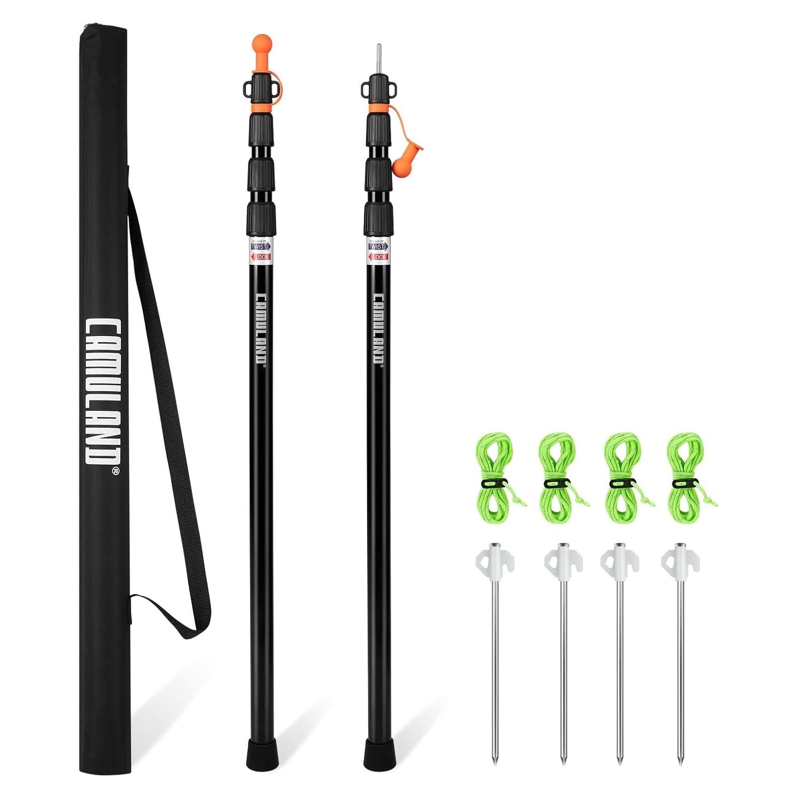 Postes de Lona Telescópicos CAMULAND 87.6-279.4 cm para Camping