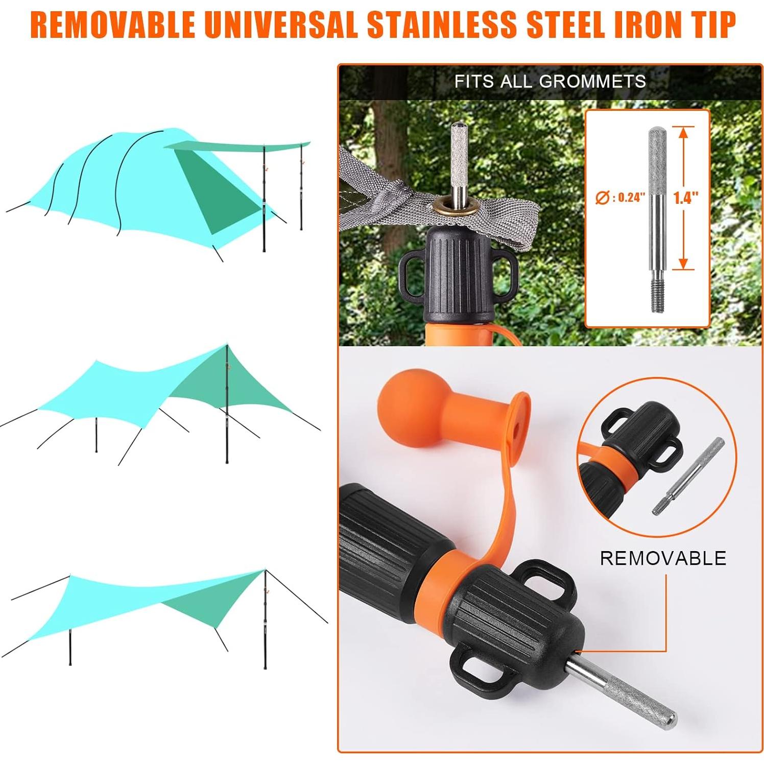 Postes de Lona Telescópicos CAMULAND 87.6-279.4 cm para Camping