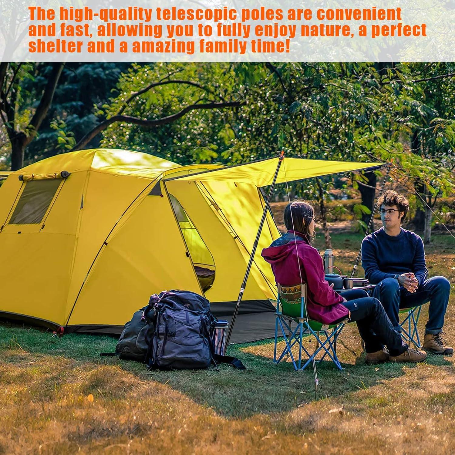 Postes de Lona Telescópicos CAMULAND 87.6-279.4 cm para Camping