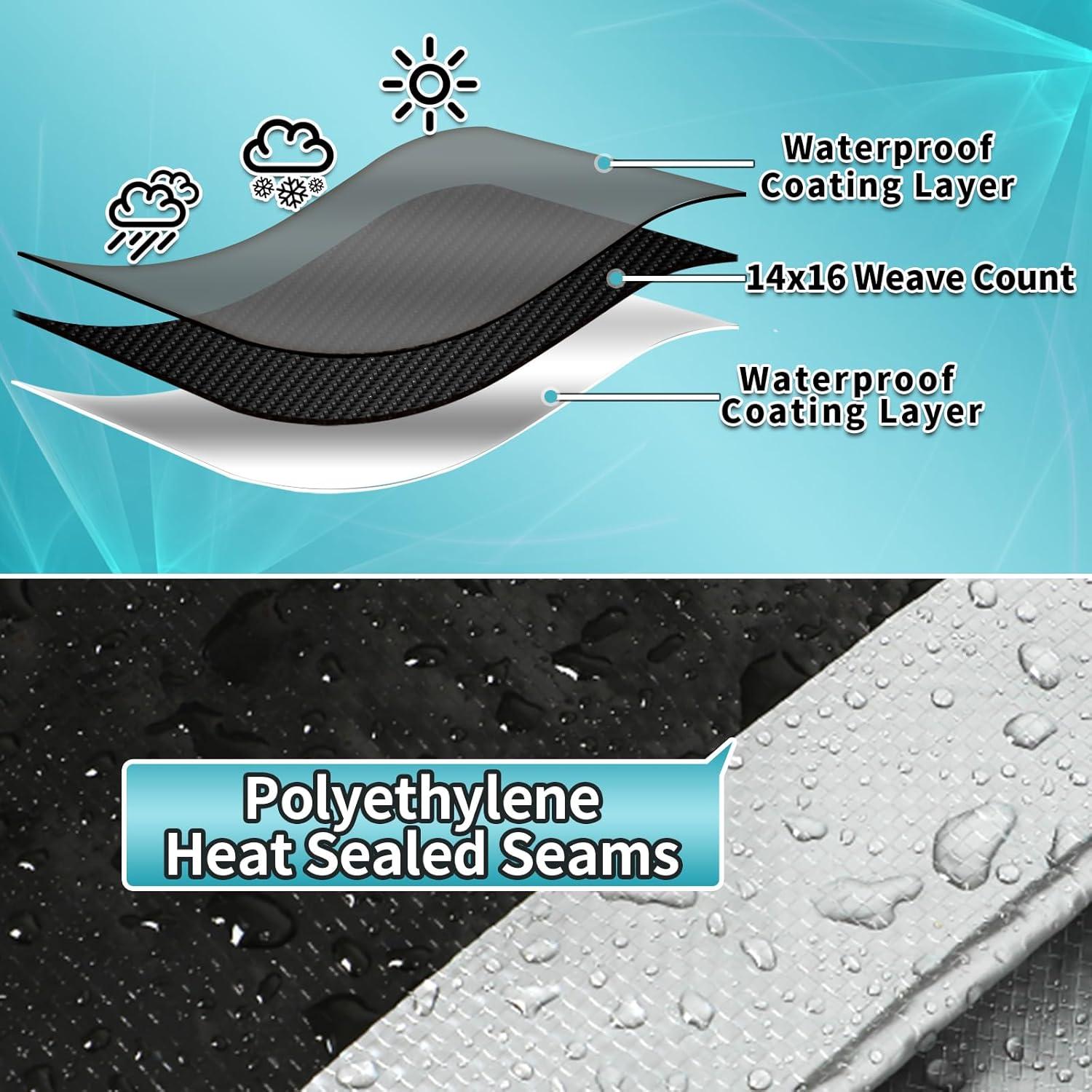 Lona impermeable CAMPMAC 4.88m x 6.1m 0.30cm Plata/Negro