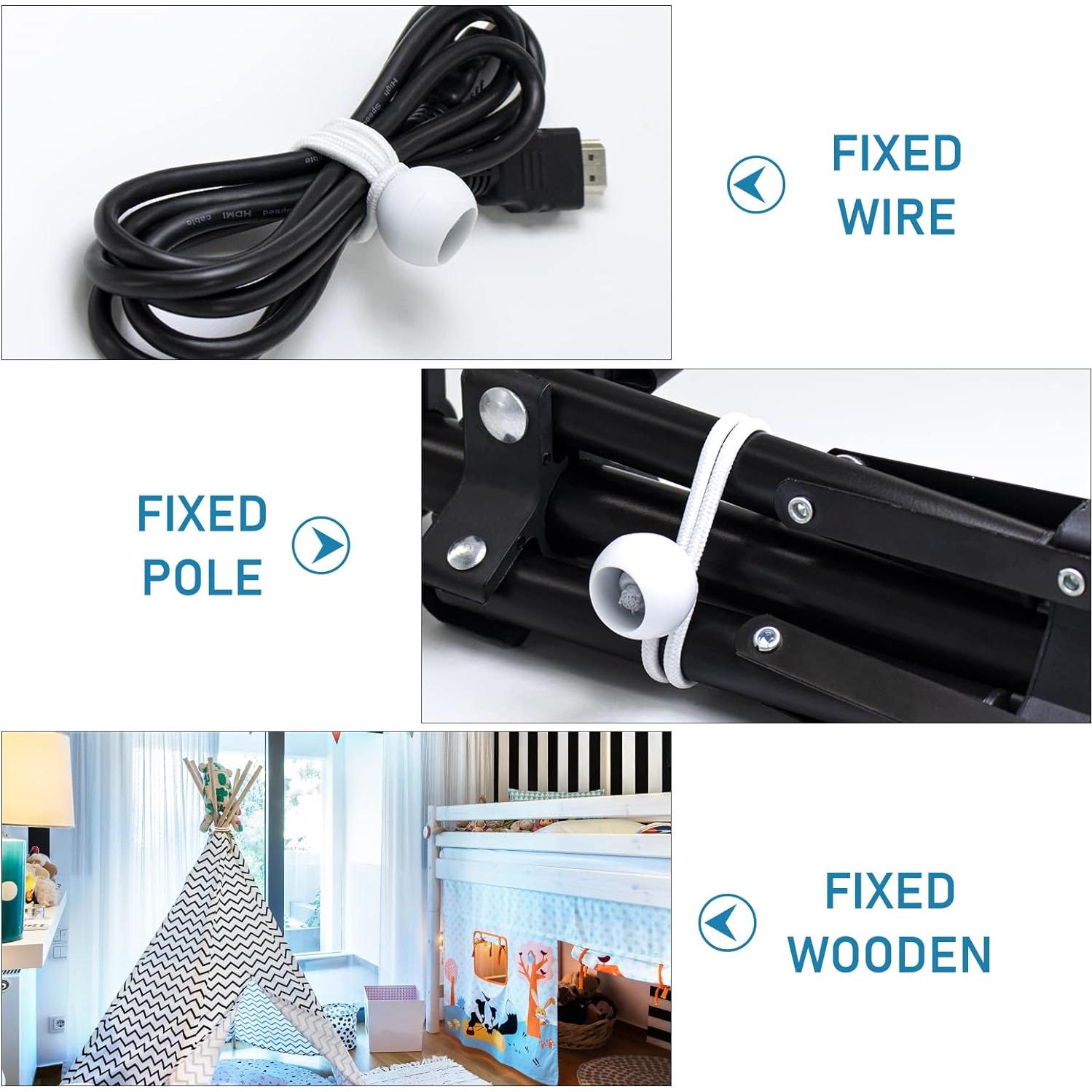 100 Bolas Bungee 15 cm Kinzomor Lona Blanca Resistente UV