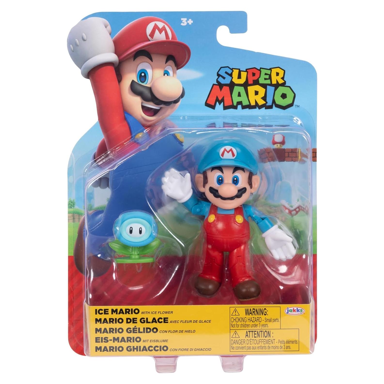 Figura Mario Hielo 10 cm Jakks Pacific con Flor de Hielo