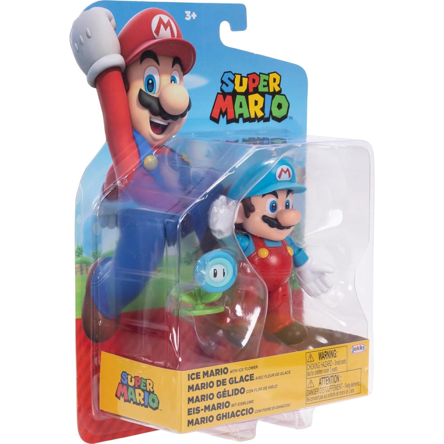 Figura Mario Hielo 10 cm Jakks Pacific con Flor de Hielo