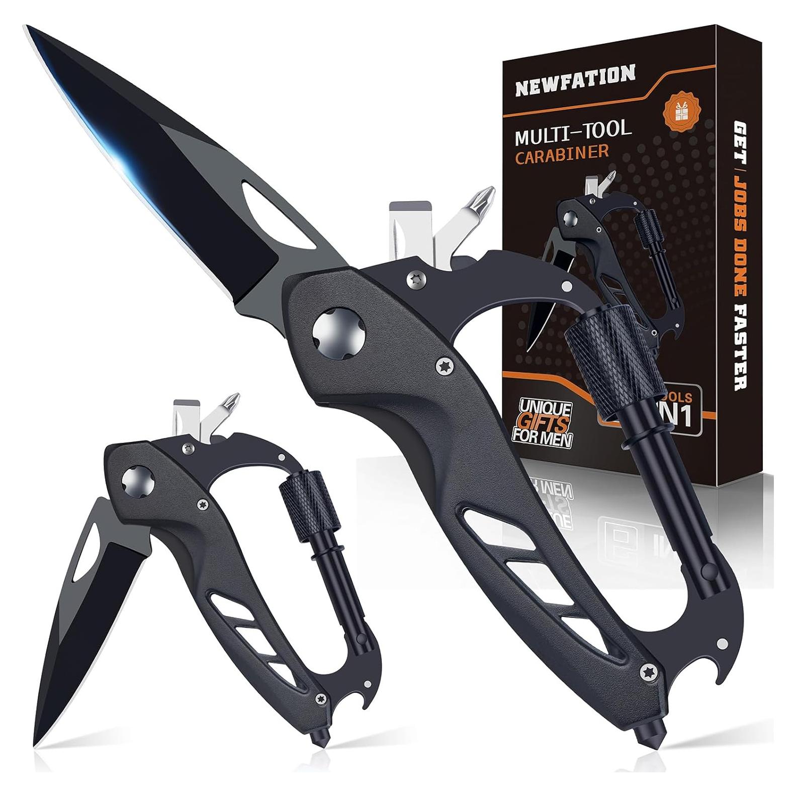 Multiherramienta 6-en-1 NewFation con Mosquetón y Cuchillo Plegable
