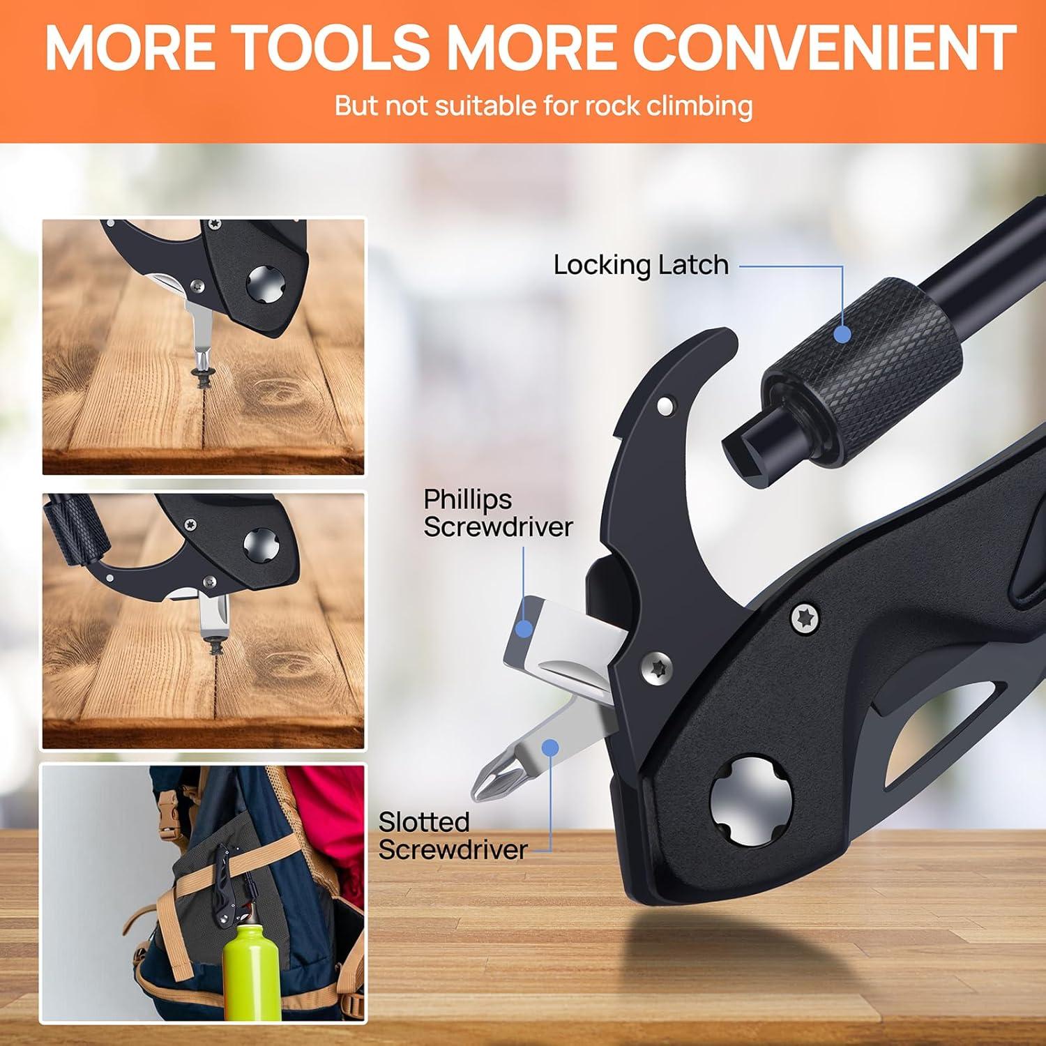 Multiherramienta 6-en-1 NewFation con Mosquetón y Cuchillo Plegable