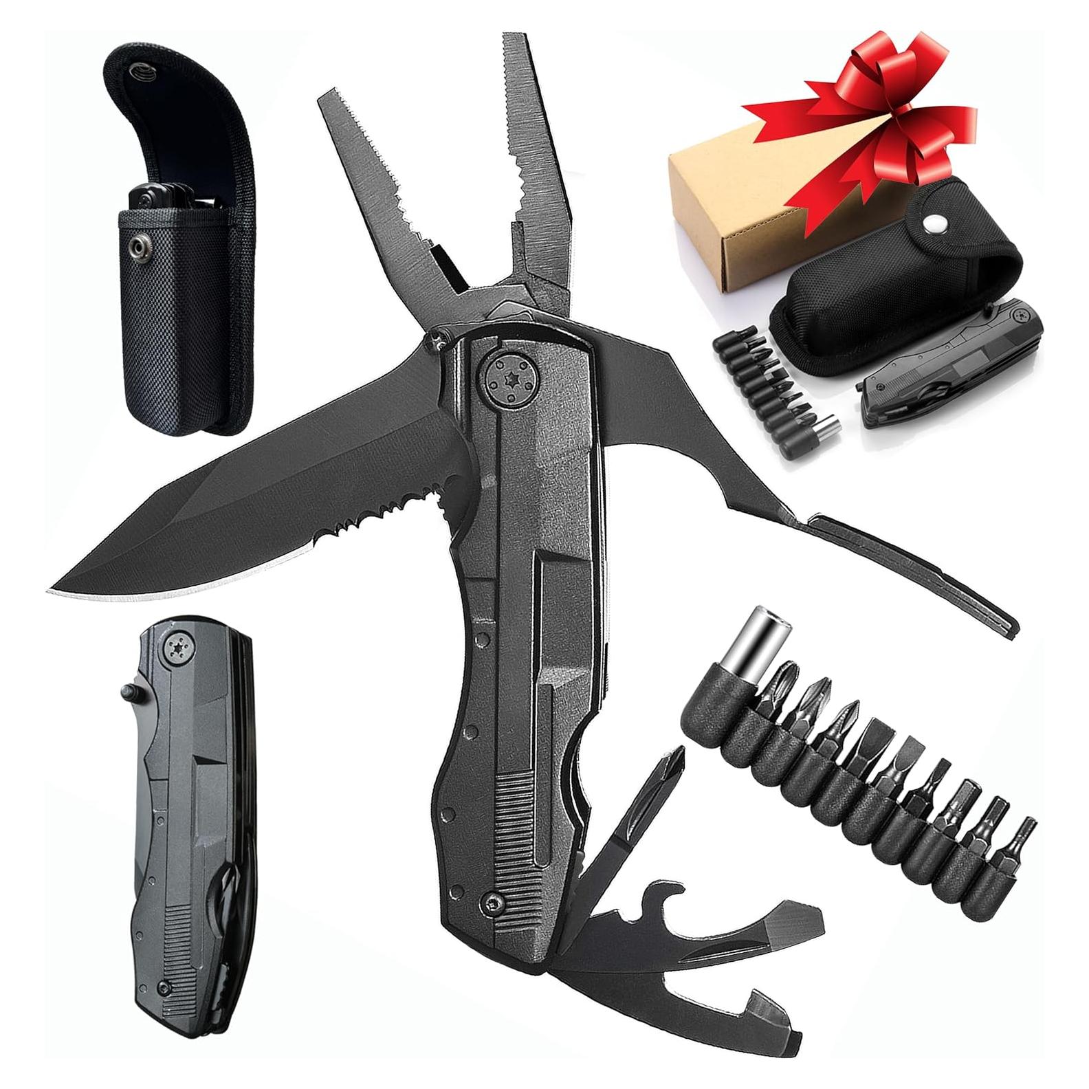 Multiherramienta KEEPPACE 20 en 1 Plegable con Funda - Cuchillo Táctico para Camping y Pesca