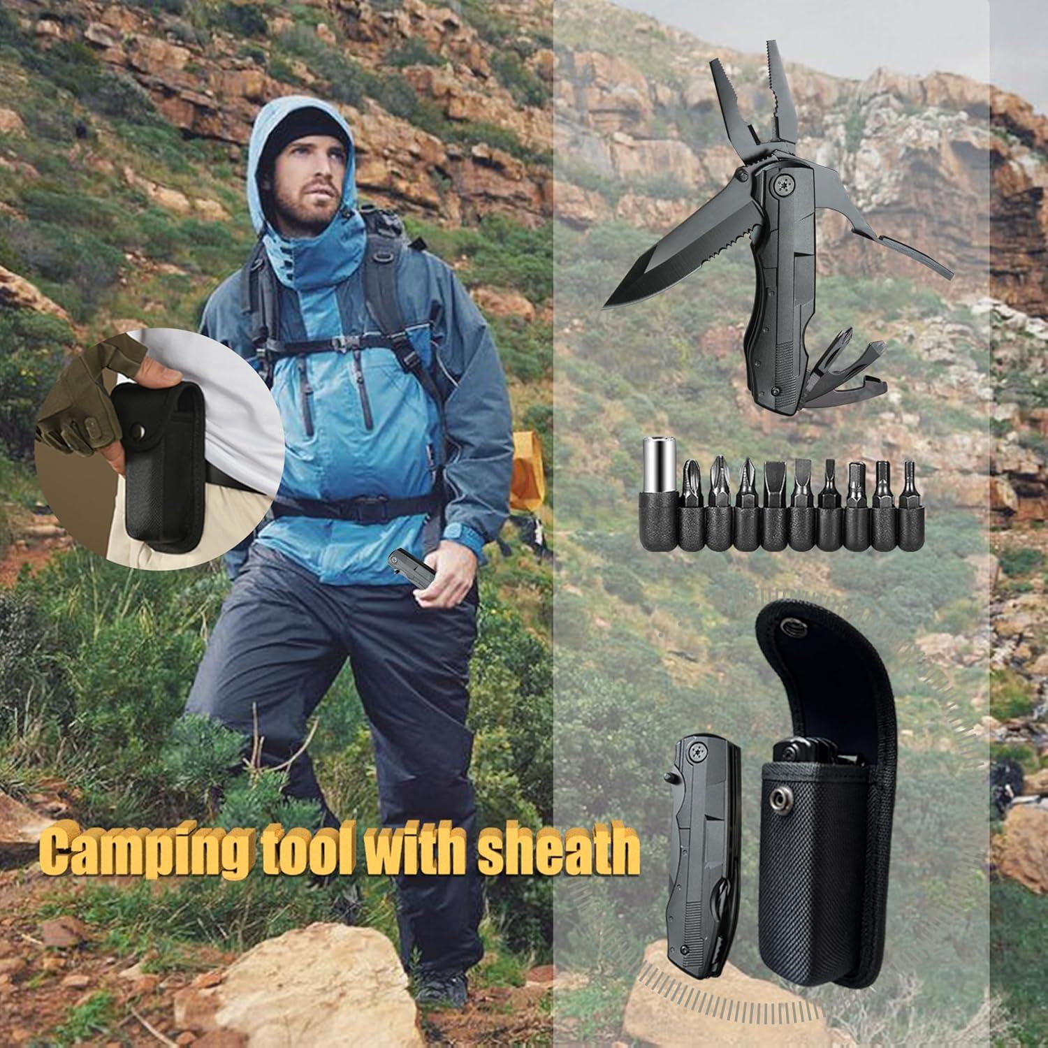 Multiherramienta KEEPPACE 20 en 1 Plegable con Funda - Cuchillo Táctico para Camping y Pesca