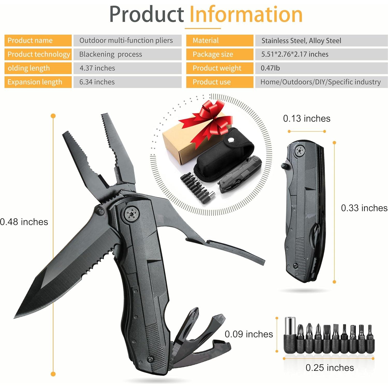 Multiherramienta KEEPPACE 20 en 1 Plegable con Funda - Cuchillo Táctico para Camping y Pesca