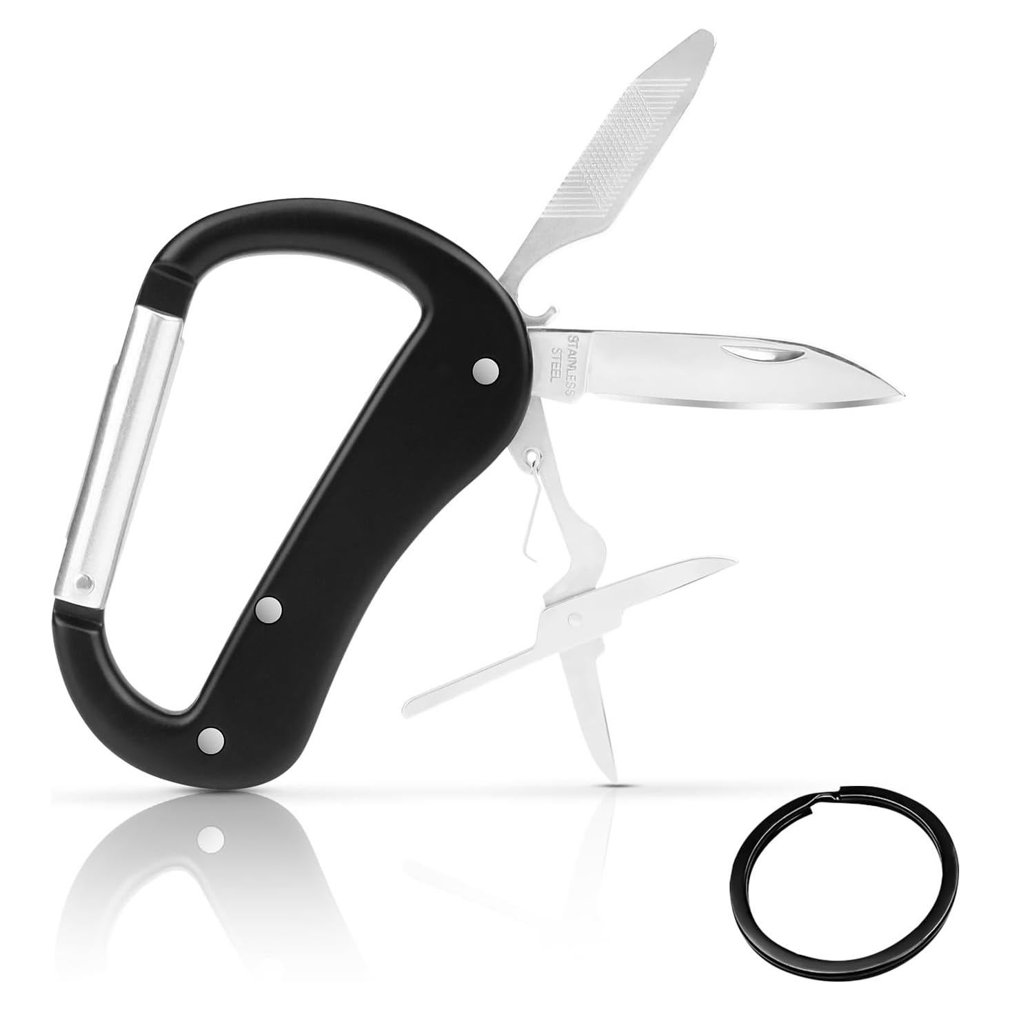 Multiherramienta KINGSUSLAY EDC con cuchillo y mosquetón negro