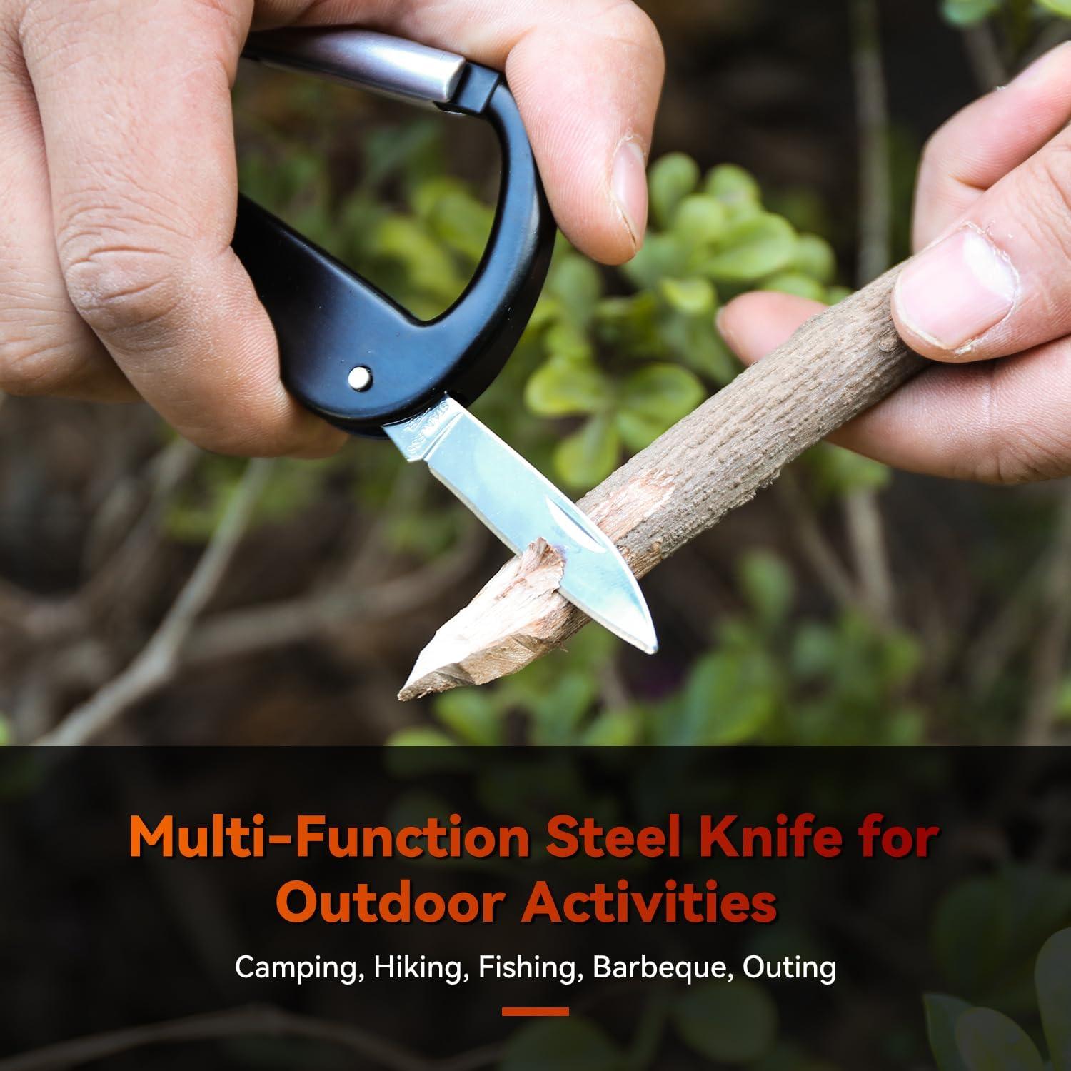 Multiherramienta KINGSUSLAY EDC con cuchillo y mosquetón negro