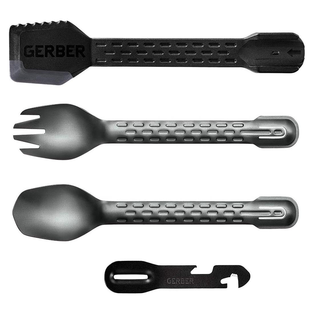 Juego de Utensilios de Camping Gerber ComplEAT - 4 Piezas, Negro